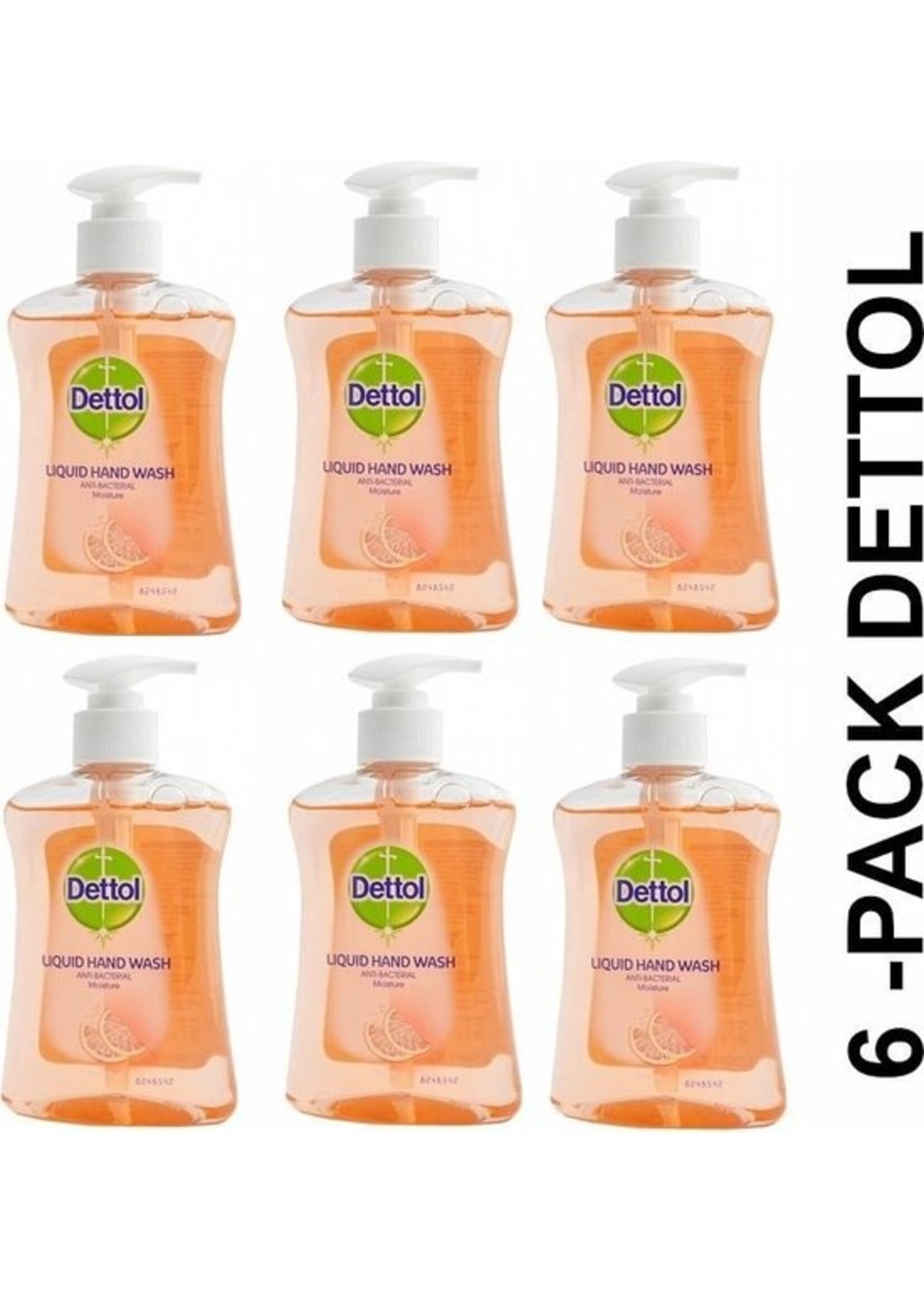 Dettol Handzeep Anti-bacterieel Grapefruit - 6 x 250 ml Voordeelverpakking