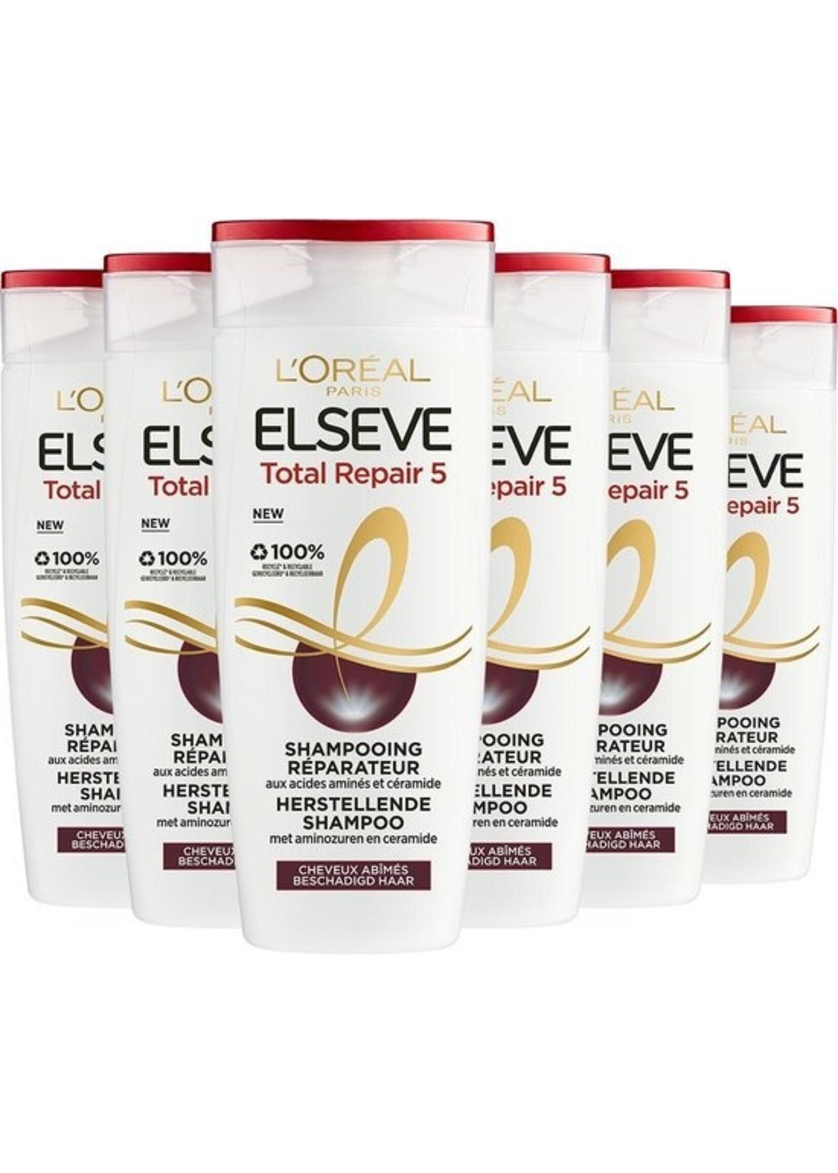 L’Oréal Paris Elvive Total Repair 5 Shampoo - 6x 250 ml - Voordeelverpakking