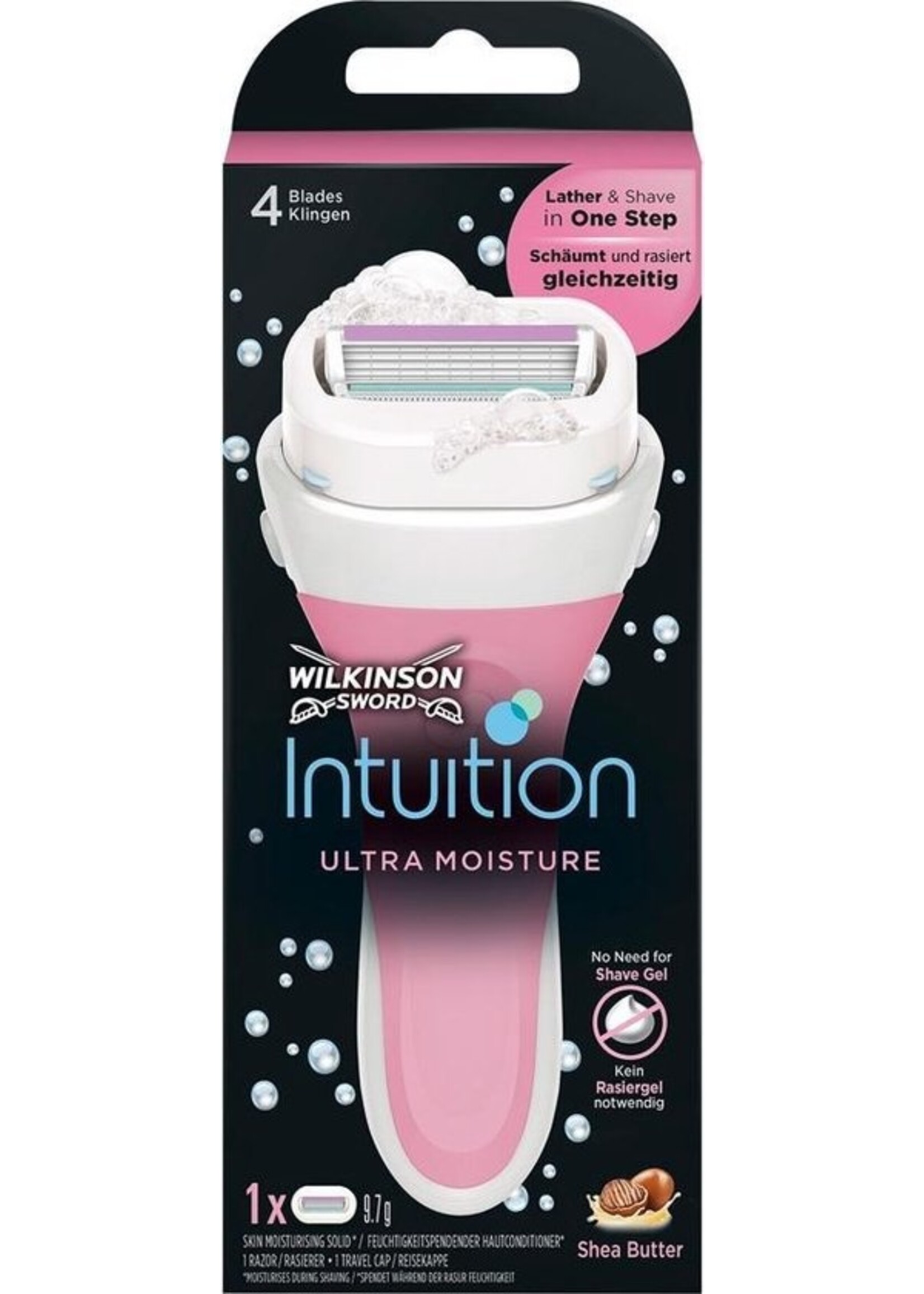 Wilkinson Sword Intuition Ultra Moisture Met Noot Boter Scheerapparaat + 1 Scheermes