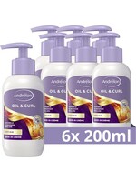 Andrélon Oil & Curl Leave-In Crème - 6 x 200 ml - Voordeelverpakking