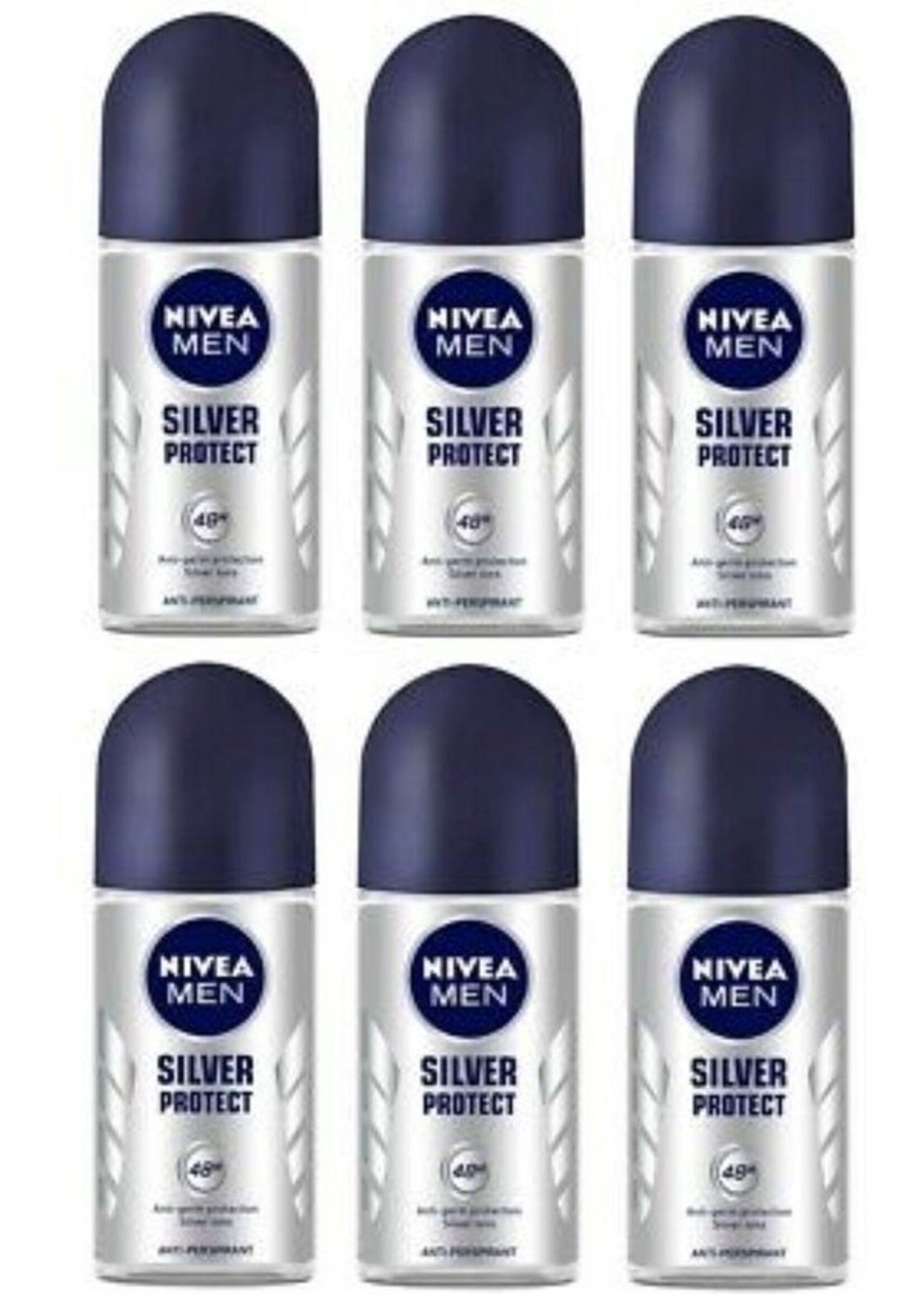 NIVEA MEN Silver Protect Dynamic Power - 6 x 50 ml - Voordeelverpakking - Deodorant Roller