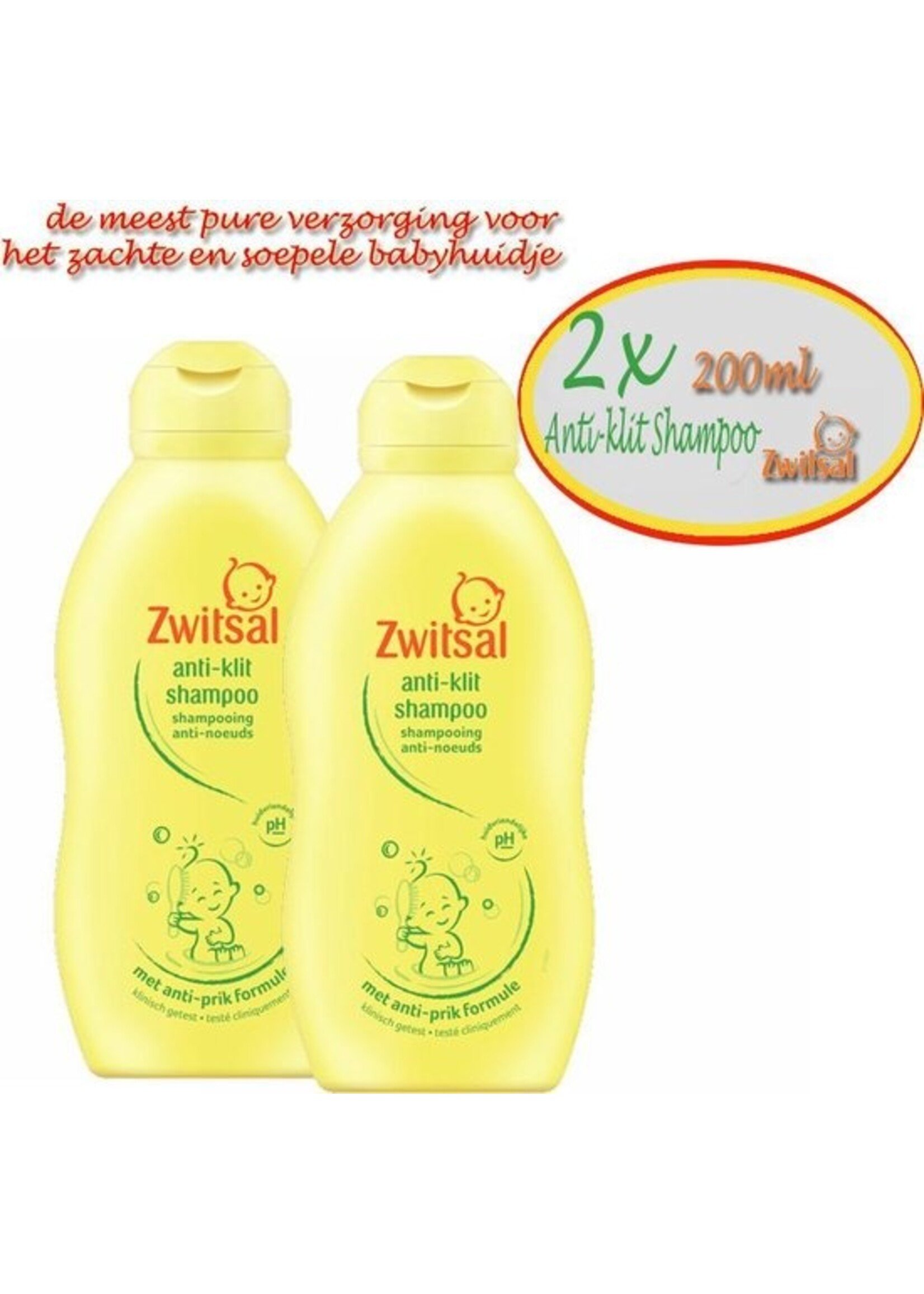 Zwitsal Anti klit shampoo- 200ml -2 stuks