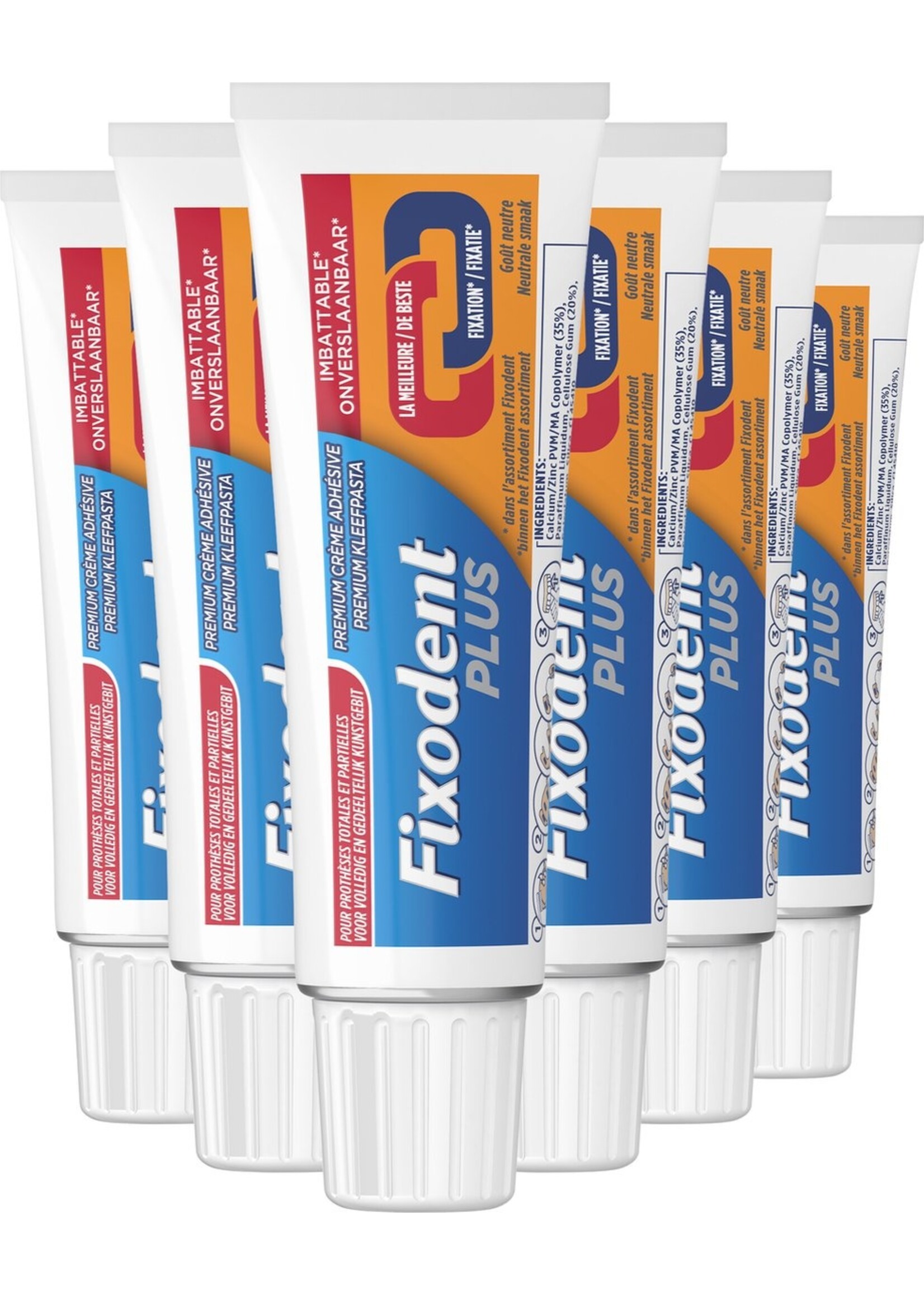 Fixodent Plus - Voordeelverpakking 6x40 g - Kleefpasta