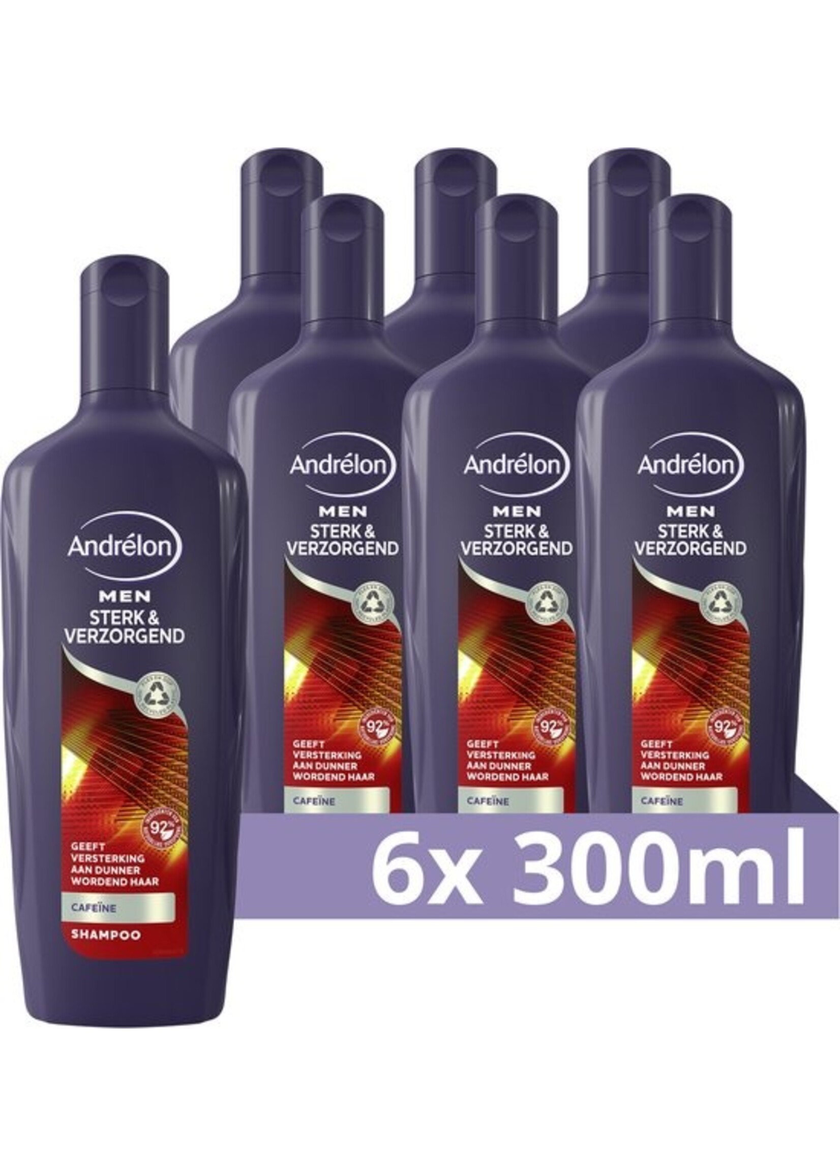 Andrélon Men Sterk & Verzorgend Shampoo - 6 x 300 ml - Voordeelverpakking