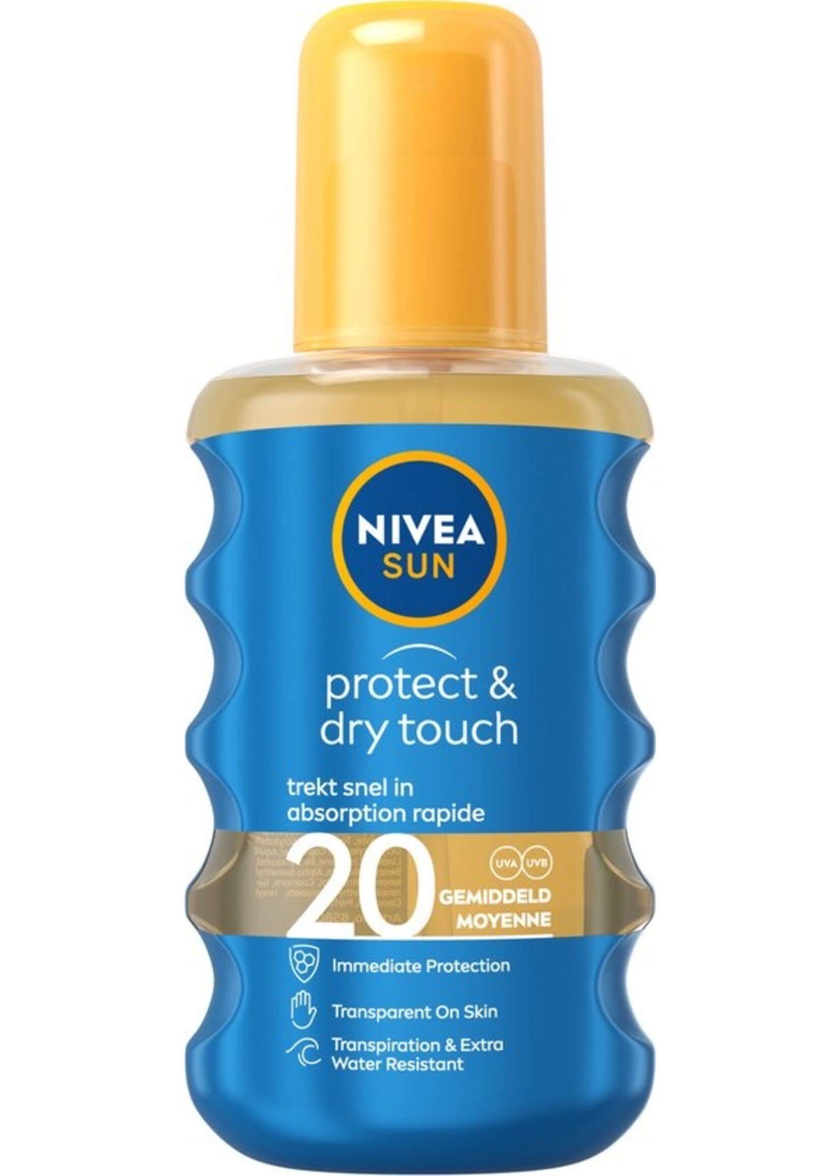 NIVEA SUN Zonnebrand - Protect & Dry Touch Transparante Zonnespray - SPF 20 - 200 ml