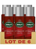 BRUT Lot de 6 Homme Deodorants Total Attraction Spray Effectiveness - 200ml