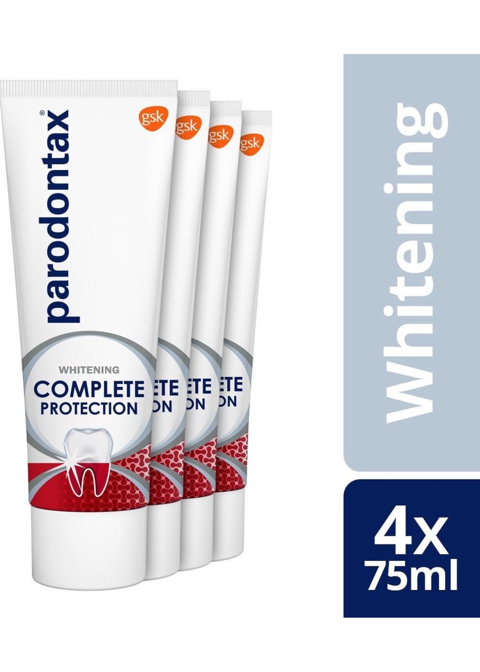 Parodontax Complete Protection Whitening - Tandpasta - tegen bloedend tandvlees - 4x75 ml