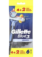 GILLETTE Gillette Blue3 Smooth 4+2 stuks