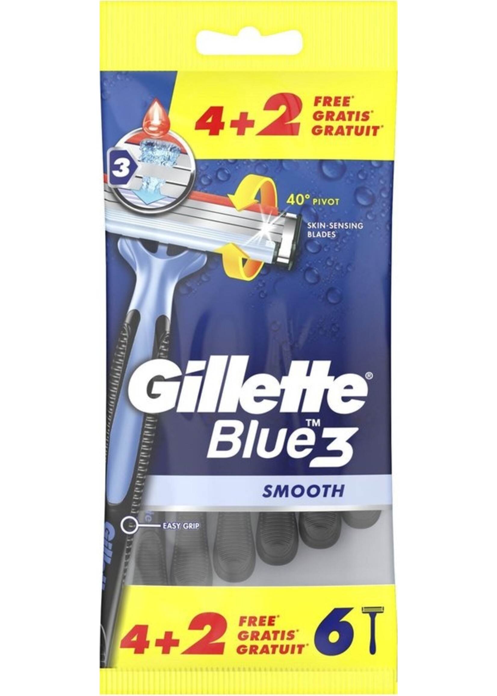 GILLETTE Gillette Blue3 Smooth 4+2 stuks