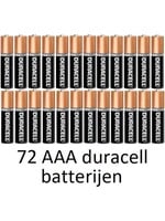 72 stuks AAA Duracell alkaline batterijen