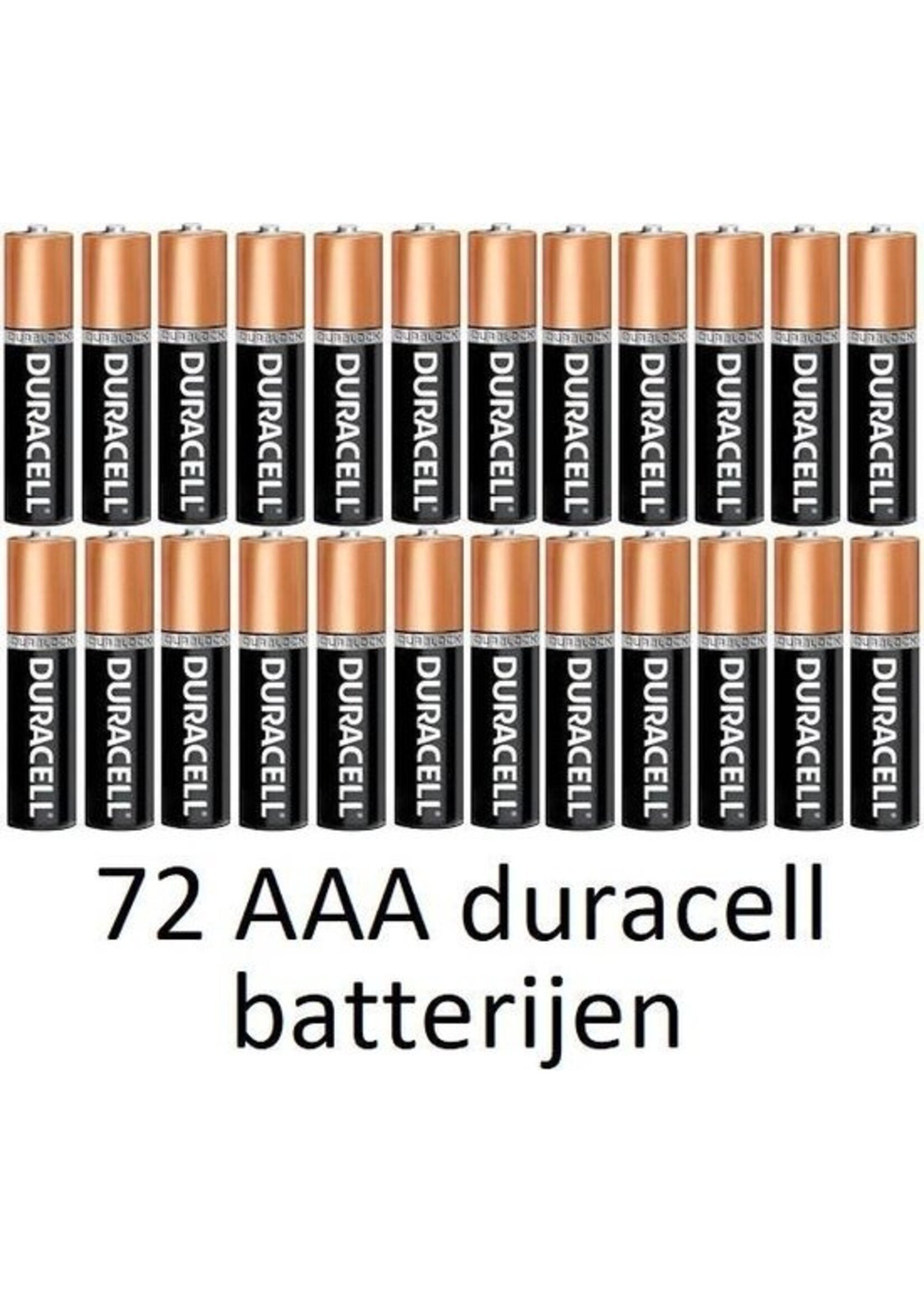 72 stuks AAA Duracell alkaline batterijen