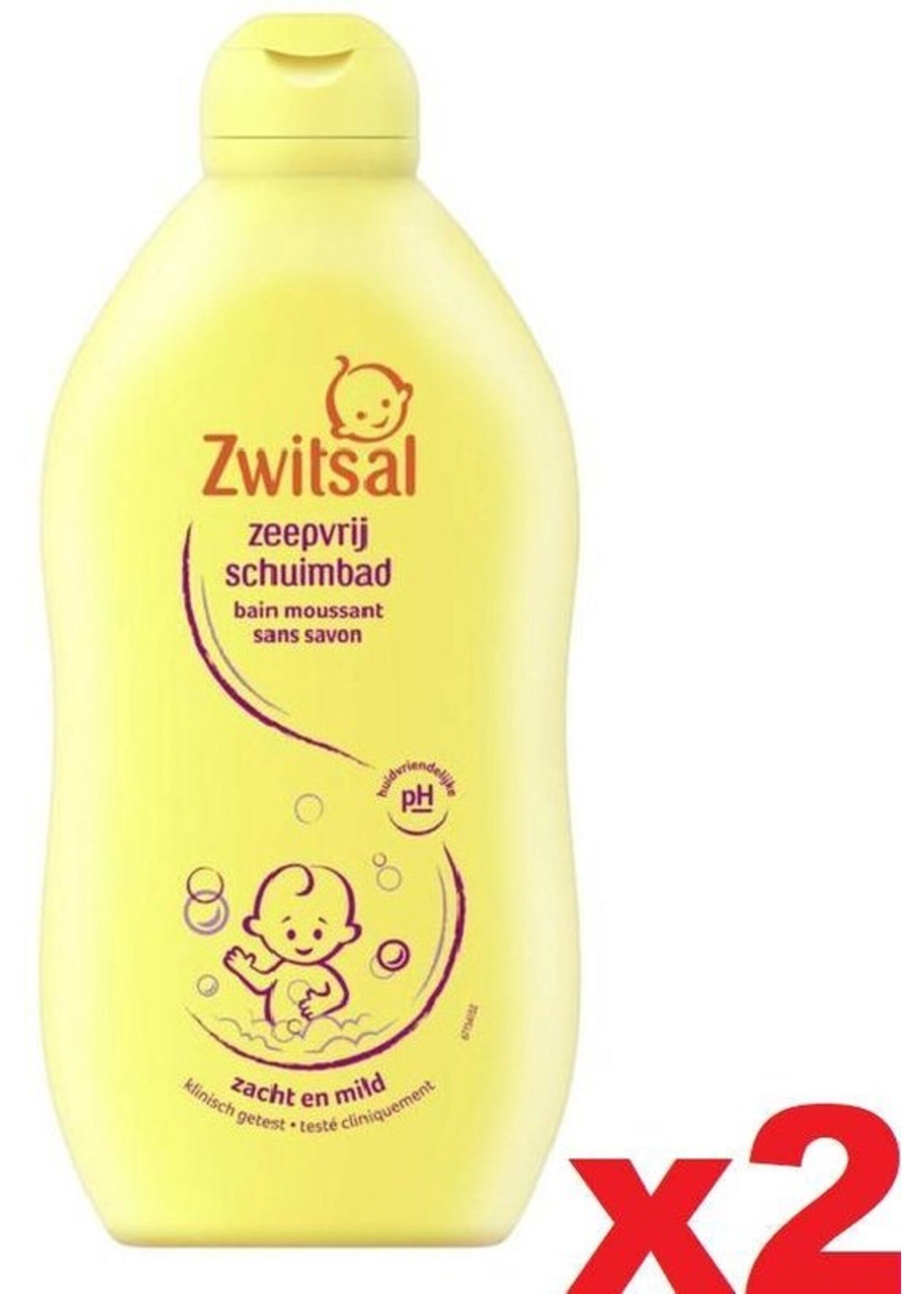 ZWITSAL Schuimbad Zeepvrij - Houdt De Huid Zacht & Beschermt Tegen Uitdrogen - 400ml x 2