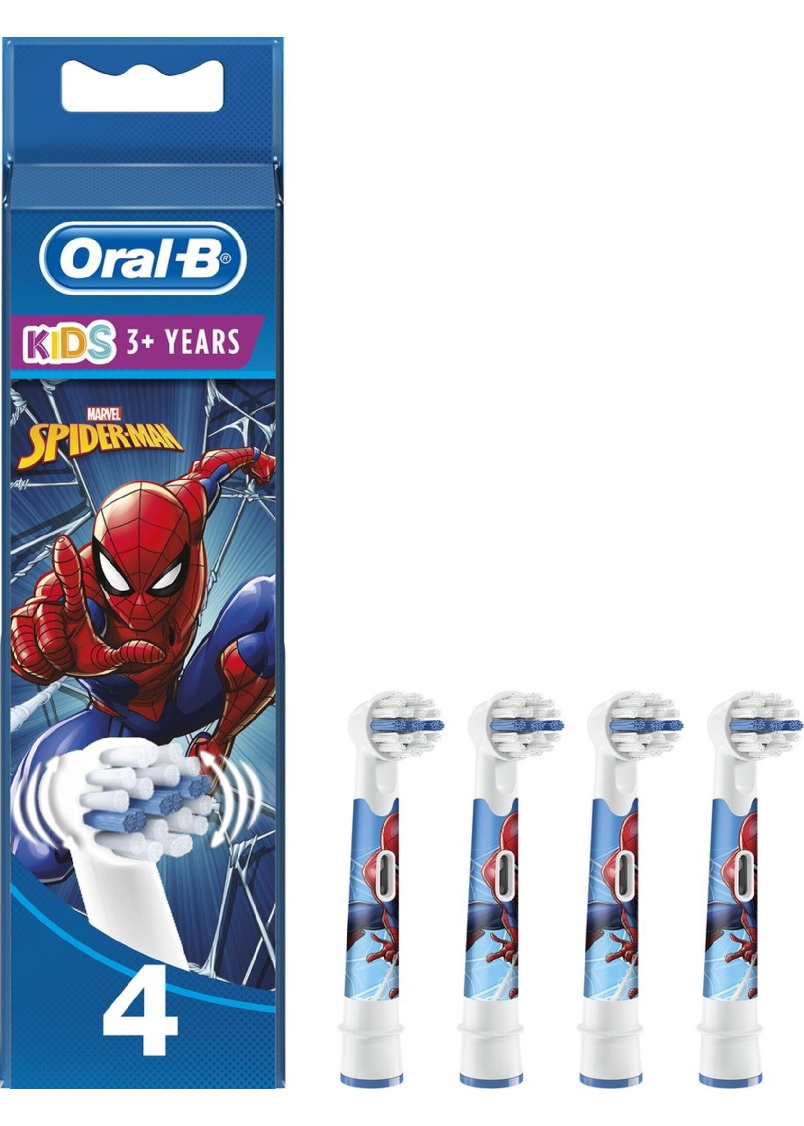 Oralb Braun Oral-B Kids Opzetborstels Met Marvel Spider-Man-figuren, 4 Stuks