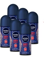 NIVEA MEN Dry Impact Deodorant Roller - 6 x 50 ml - Voordeelverpakking