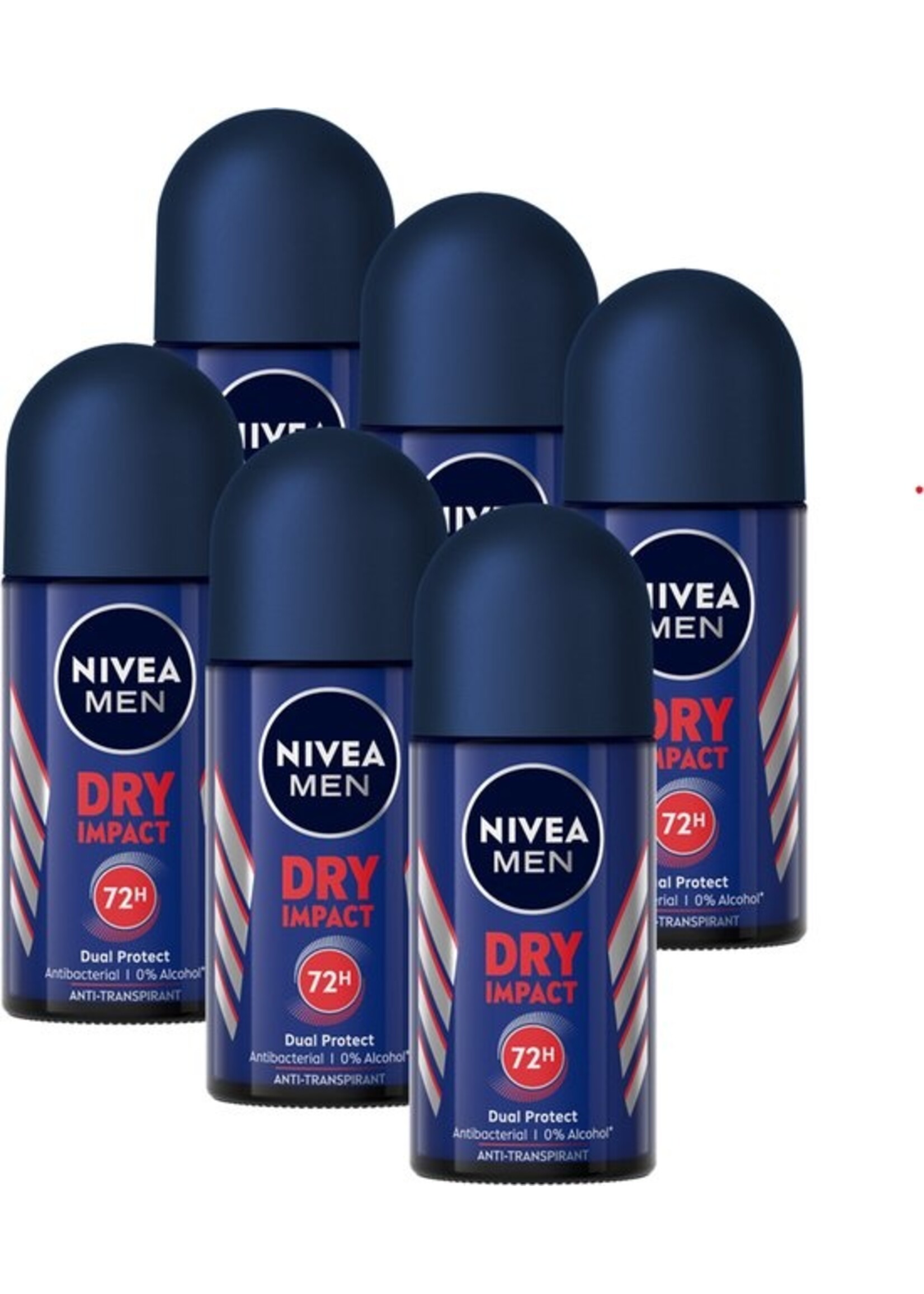 NIVEA MEN Dry Impact Deodorant Roller - 6 x 50 ml - Voordeelverpakking