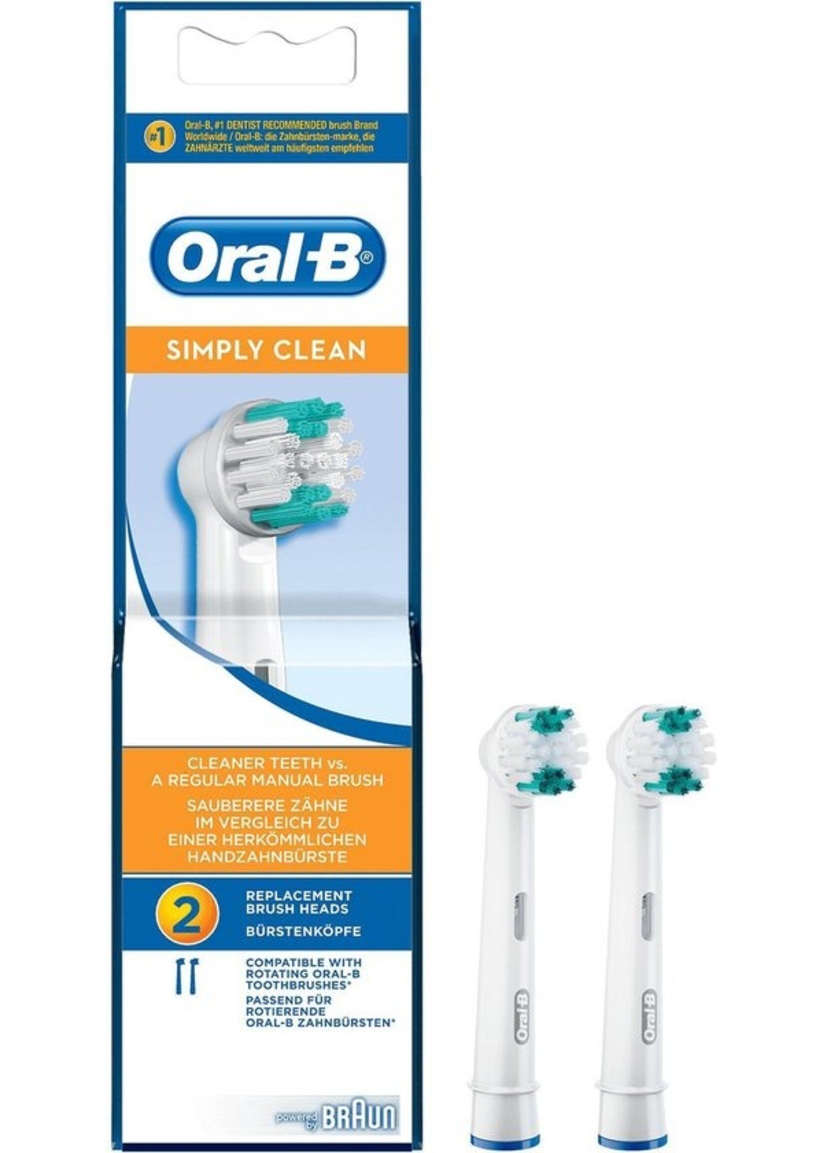 L'Oréal  Oral-B Simply Clean - Opzetborstels - 2 stuks