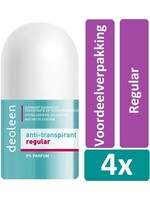 Deoleen Deodorat Roller 50 ml Regular 4 stuks Voordeelverpakking