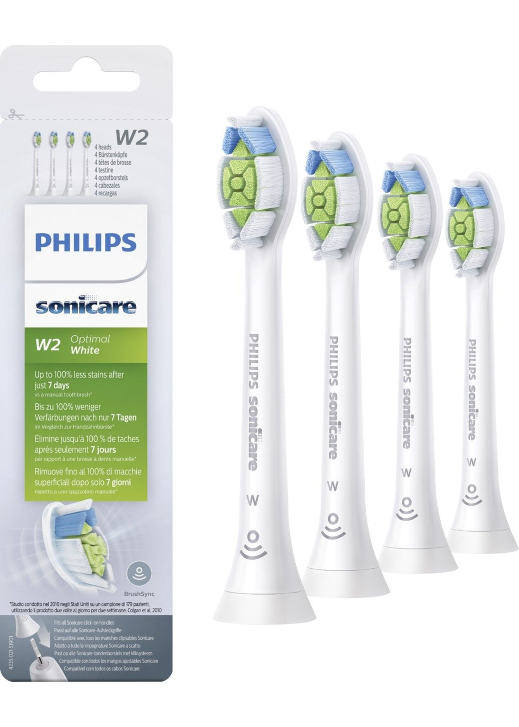 Philips Philips Sonicare W2 Optimal White  HX6064/10 - opzetborstels - 4 stuks