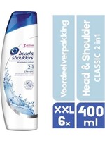 6 x 400 ML - XXL - voordeelverpakking - Head & Shoulders - Classic Clean - 2 in 1 - Shampoo