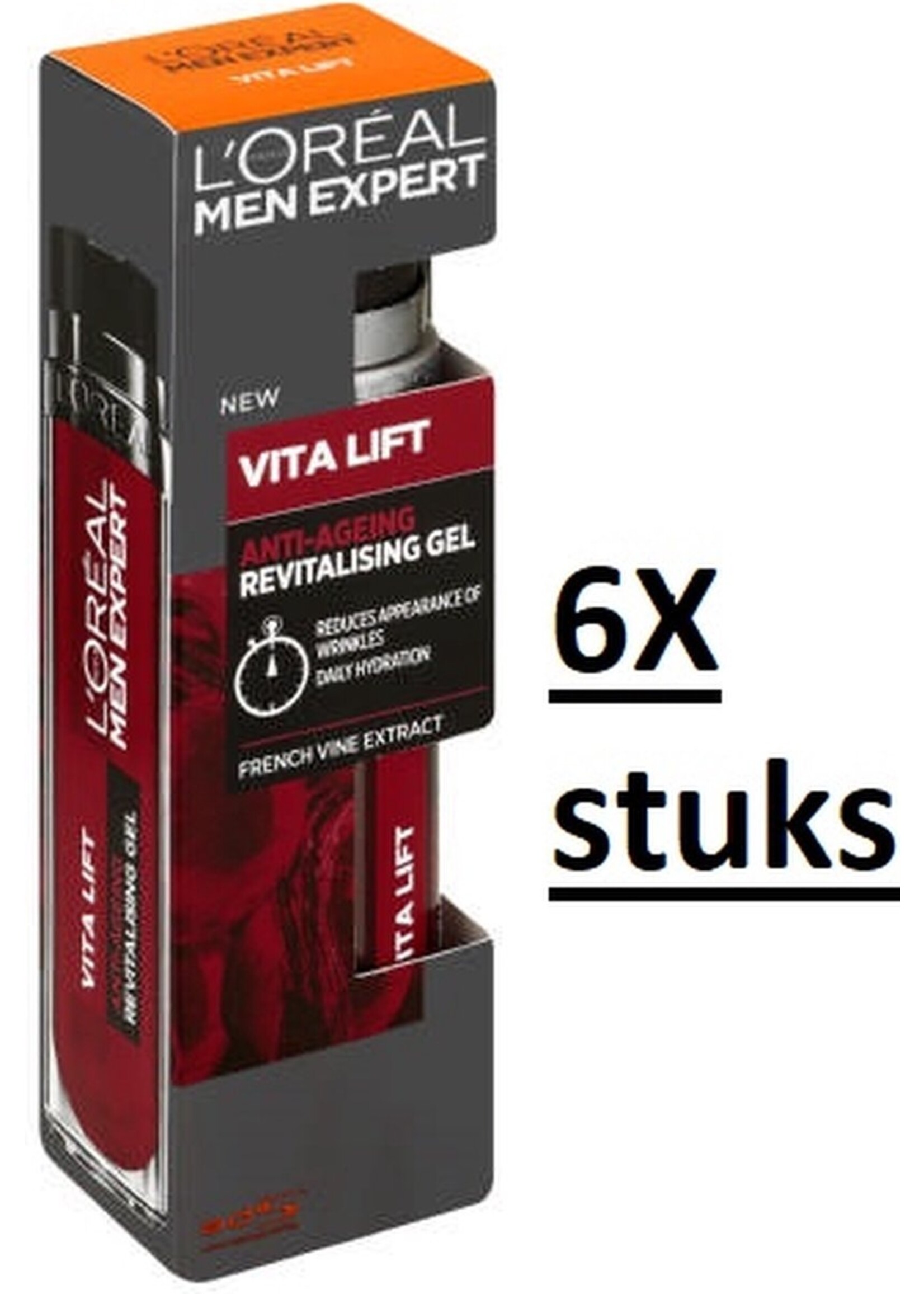 L'Oréal  L’Oréal Men Expert Vita Lift Gel Flash Anti-Rides 50ml 6X stuks