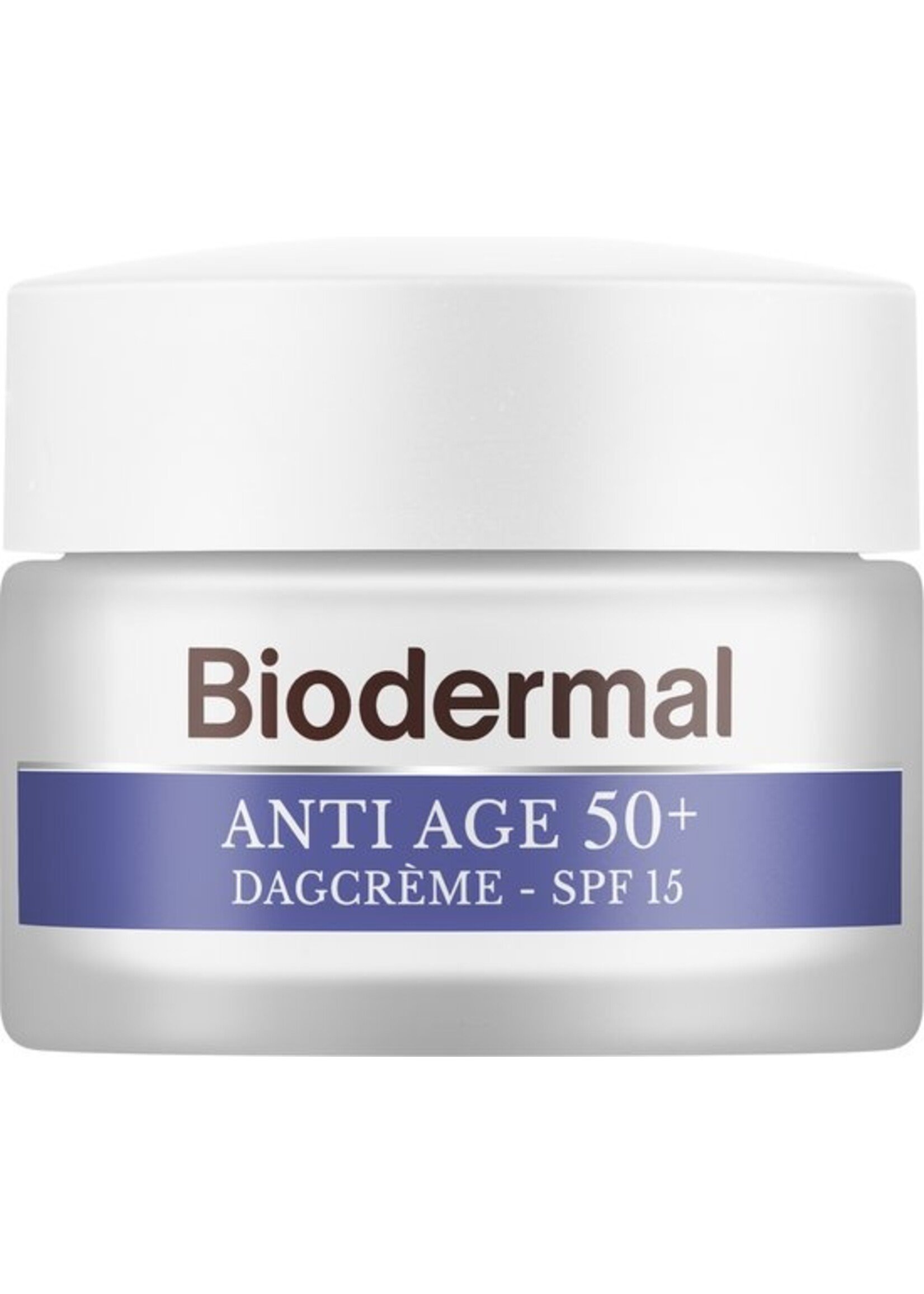 Biodermal Anti Age dagcrème 50+ - Dagcrème met hyaluronzuur en vitamine E - met - SPF15 - Helpt rimpels verminderen - 50ml