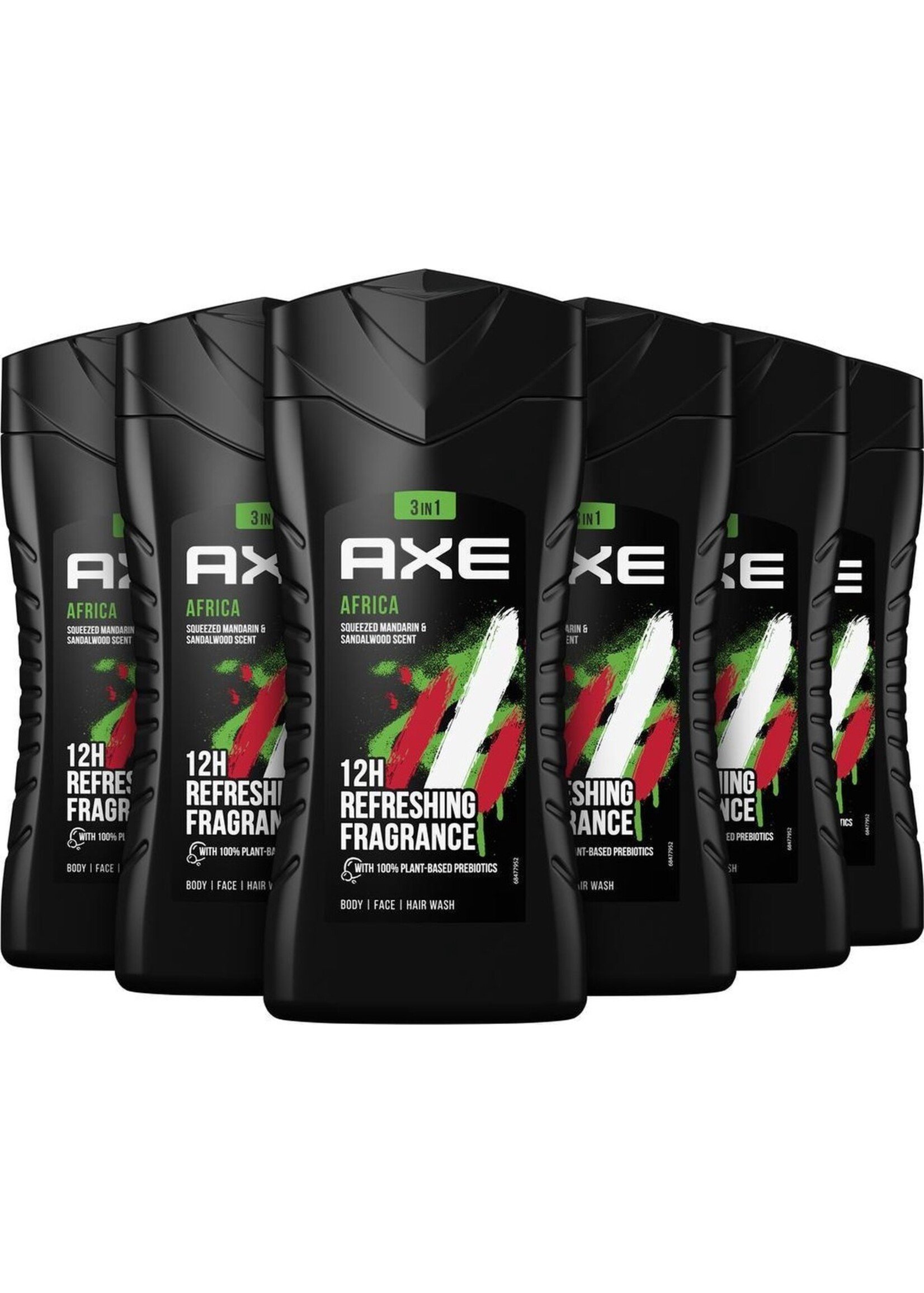 Axe Africa 3-in-1 Douchegel - 6 x 250 ml - Voordeelverpakking