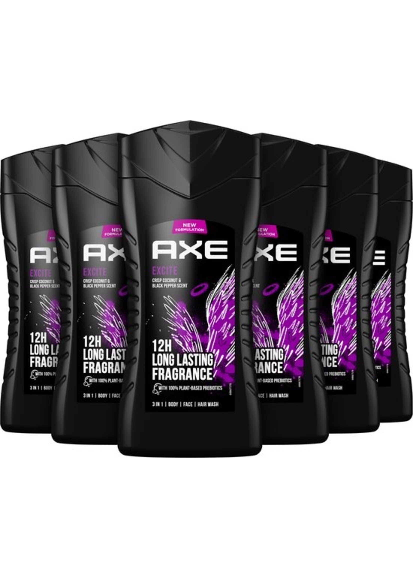 Axe Excite 3-in-1 Douchegel - 6 x 250 ml - Voordeelverpakking