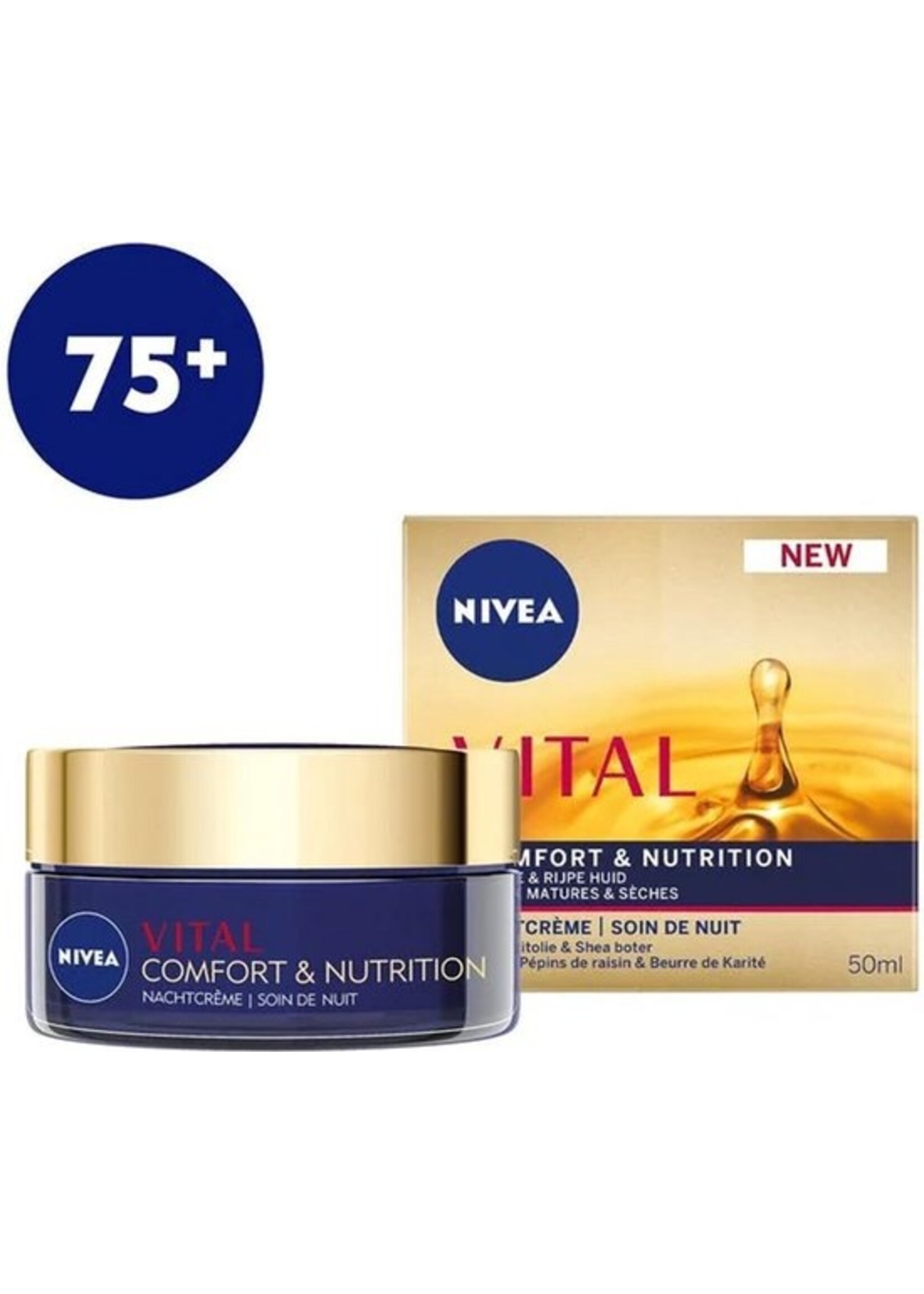 Nivea Vital Comfort & Nutrition 75+ Nachtcrème - 50 ml