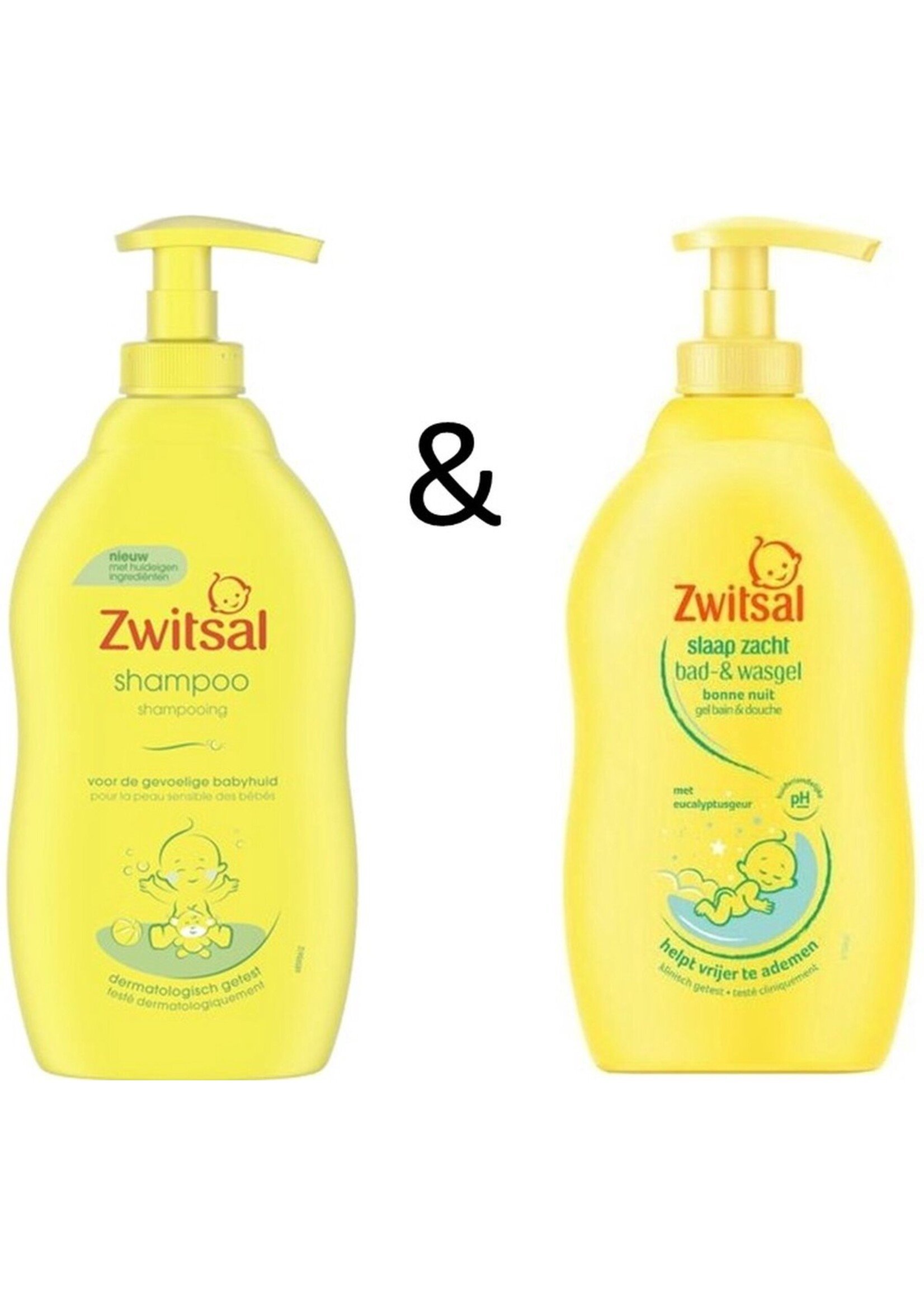 Zwitsal Anti-Prik Shampoo 400 ML & Zwitsal Slaap Zacht Eucalyptus Bad- & Wasgel 400 ML