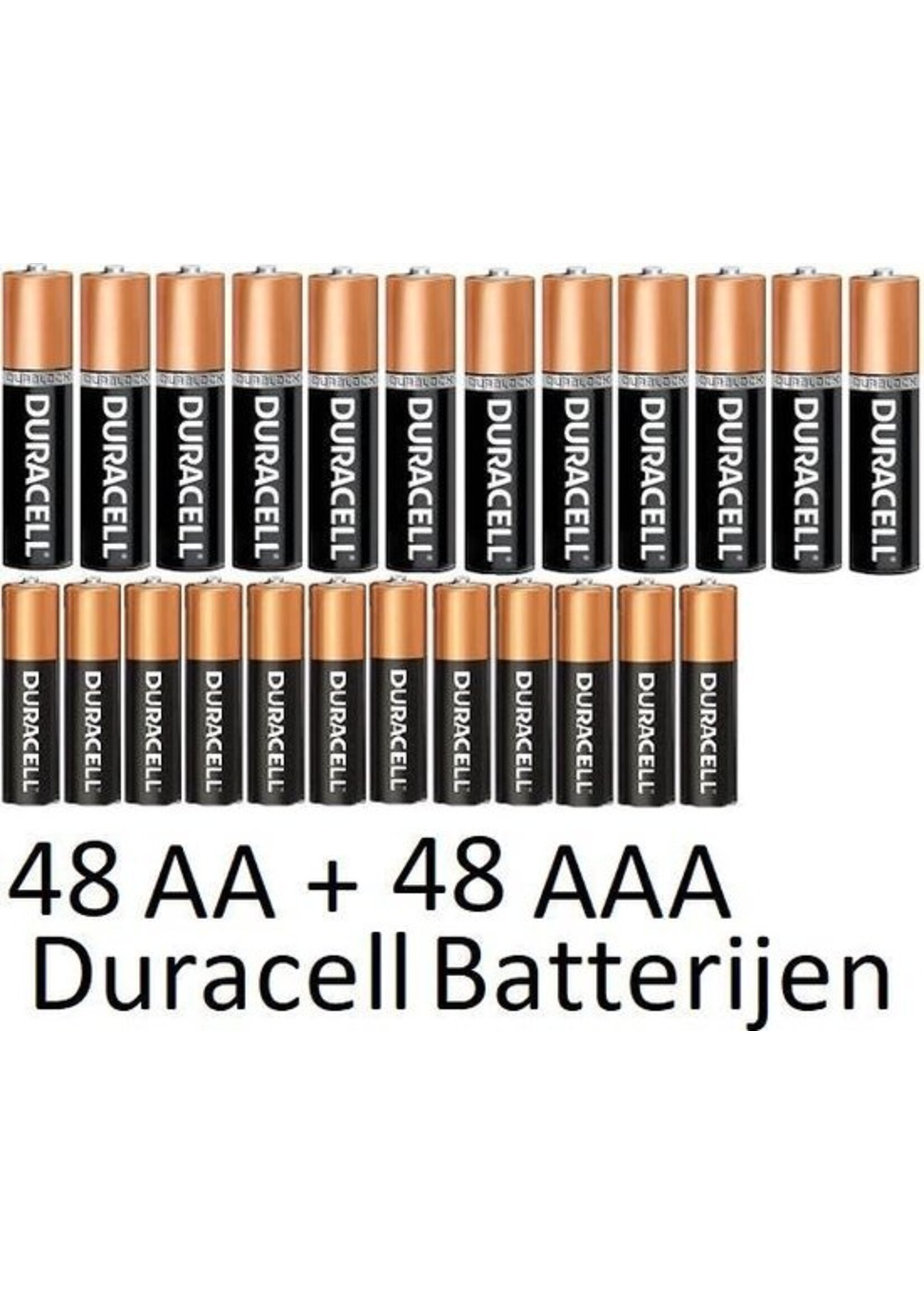 48 Stuks AA + 48 Stuks AAA Duracell Alkaline Batterijen