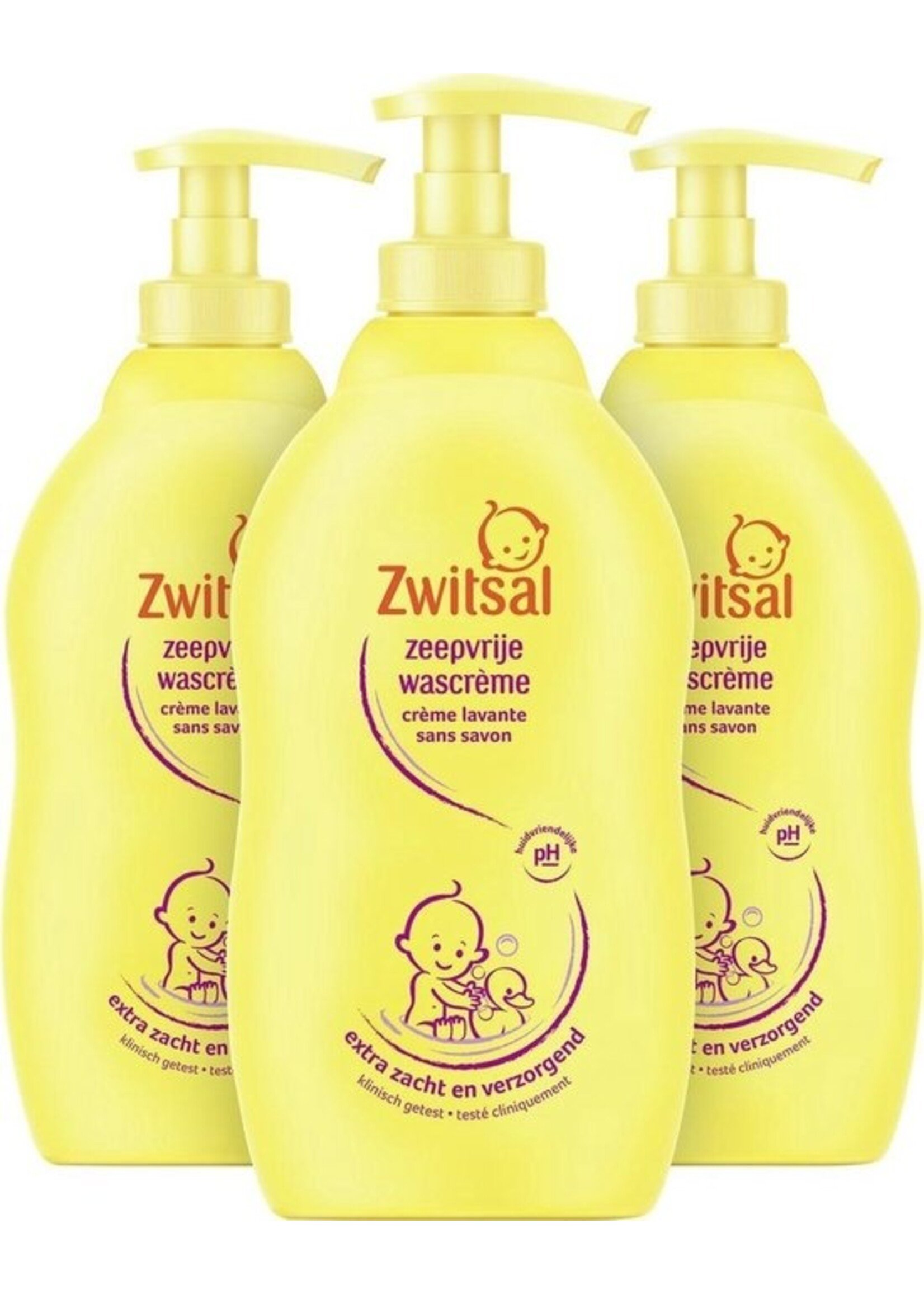 Zwitsal - Zeepvrije Wascreme - 3 x 400ml - Voordeelpack