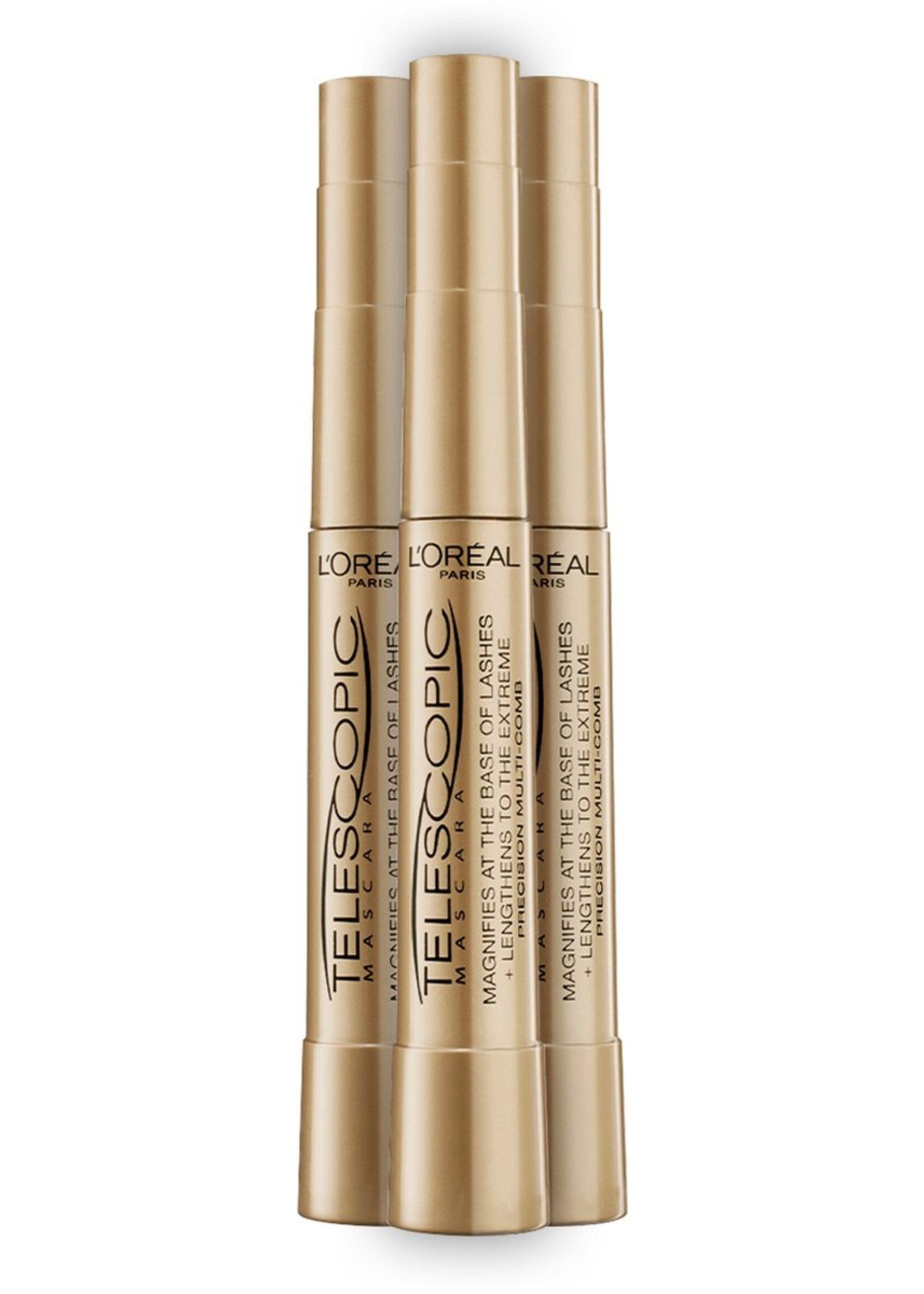 L'Oréal  L’Oréal Paris Telescopic Black - Lengte Mascara voor Zichtbaar Langere Wimpers - Zwart - 8 ml – 3 stuks