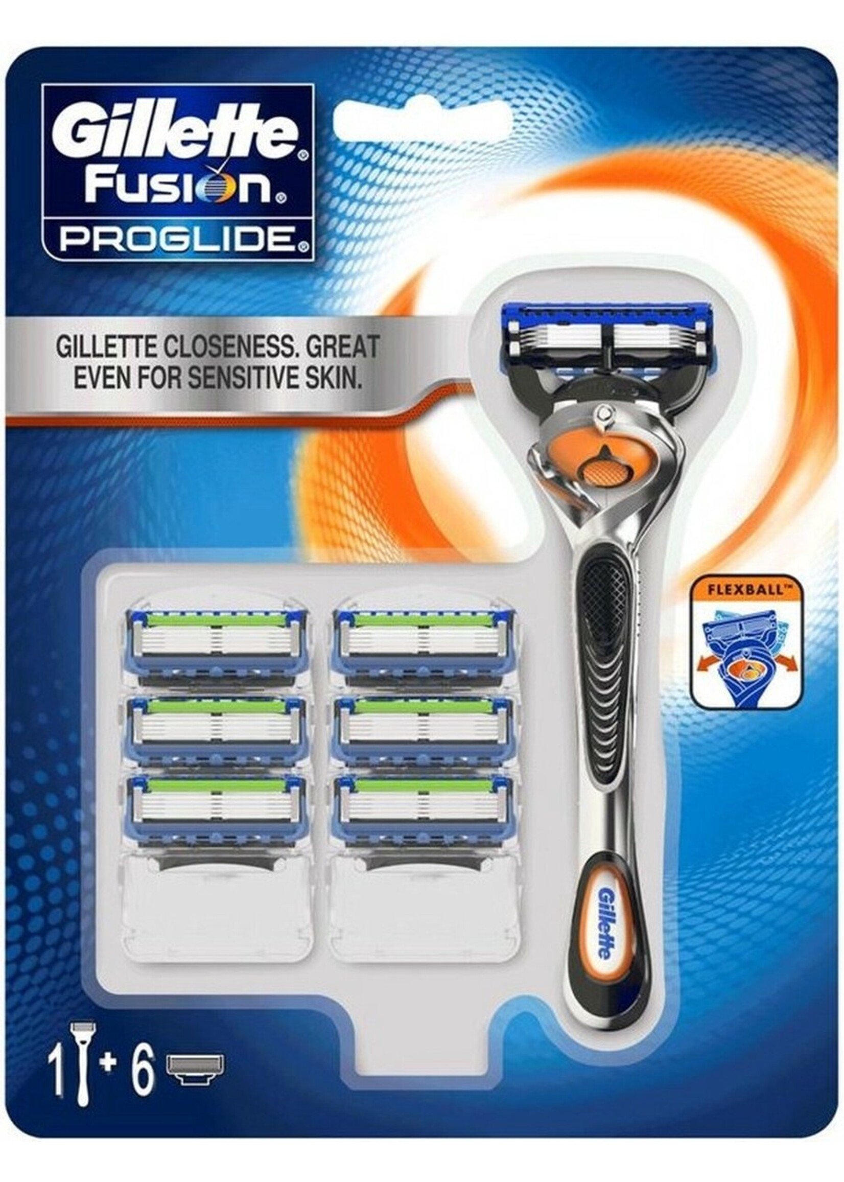 GILLETTE 8x Gillette Fusion 5 ProGlide Manual FlexBall Scheermes + 6 extra scheermesjes