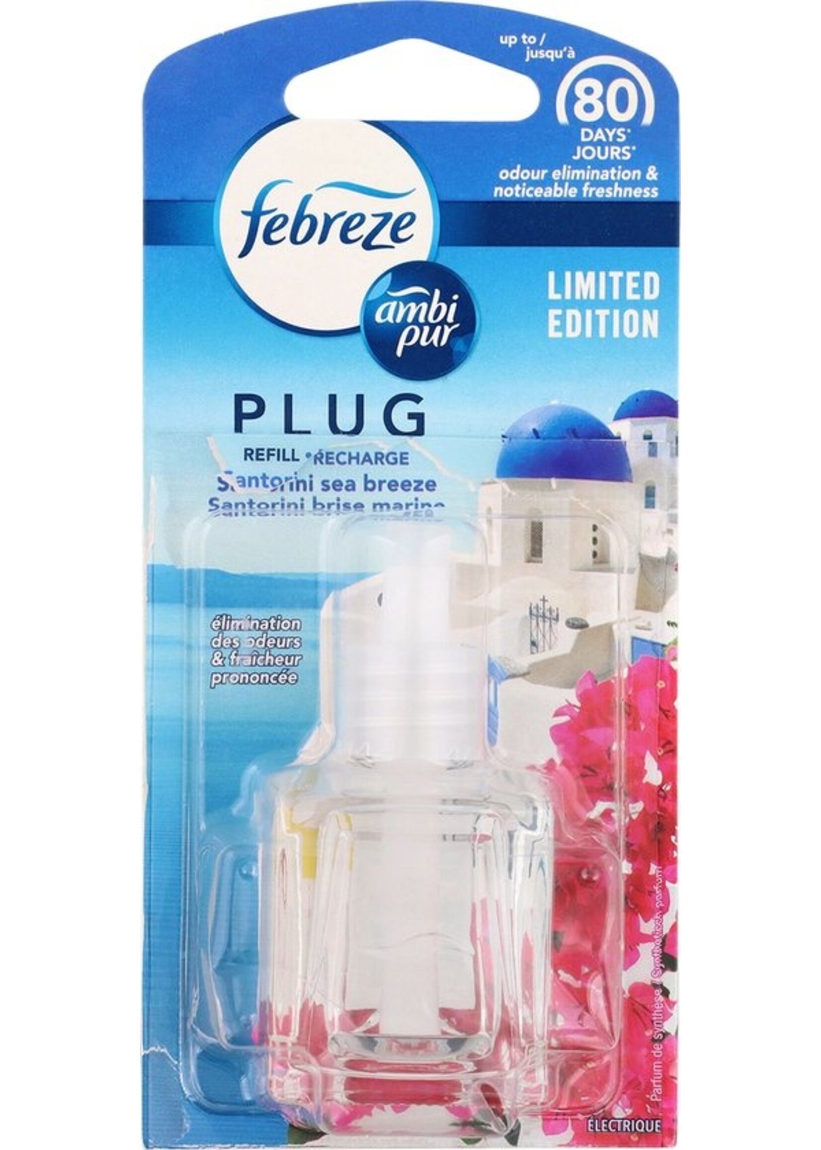 Ambi Pur Febreze - Elektrische Luchtverfrisser Navulling - Santorini Brise Marine - Limited edition - 1 stuks 20 ml