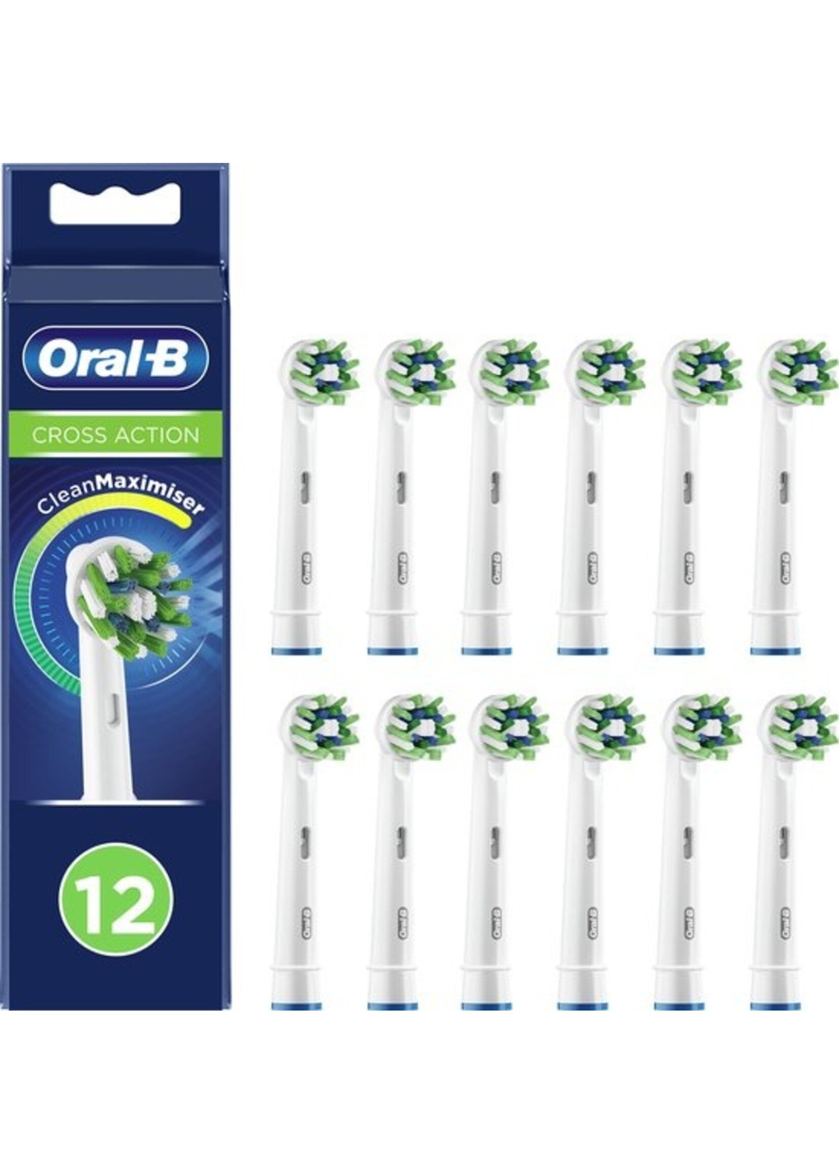 Oralb Braun Oral-B CrossAction Opzetborstel, Verpakking Van 12 Stuks, Verpakking Van Brievenbusformaat