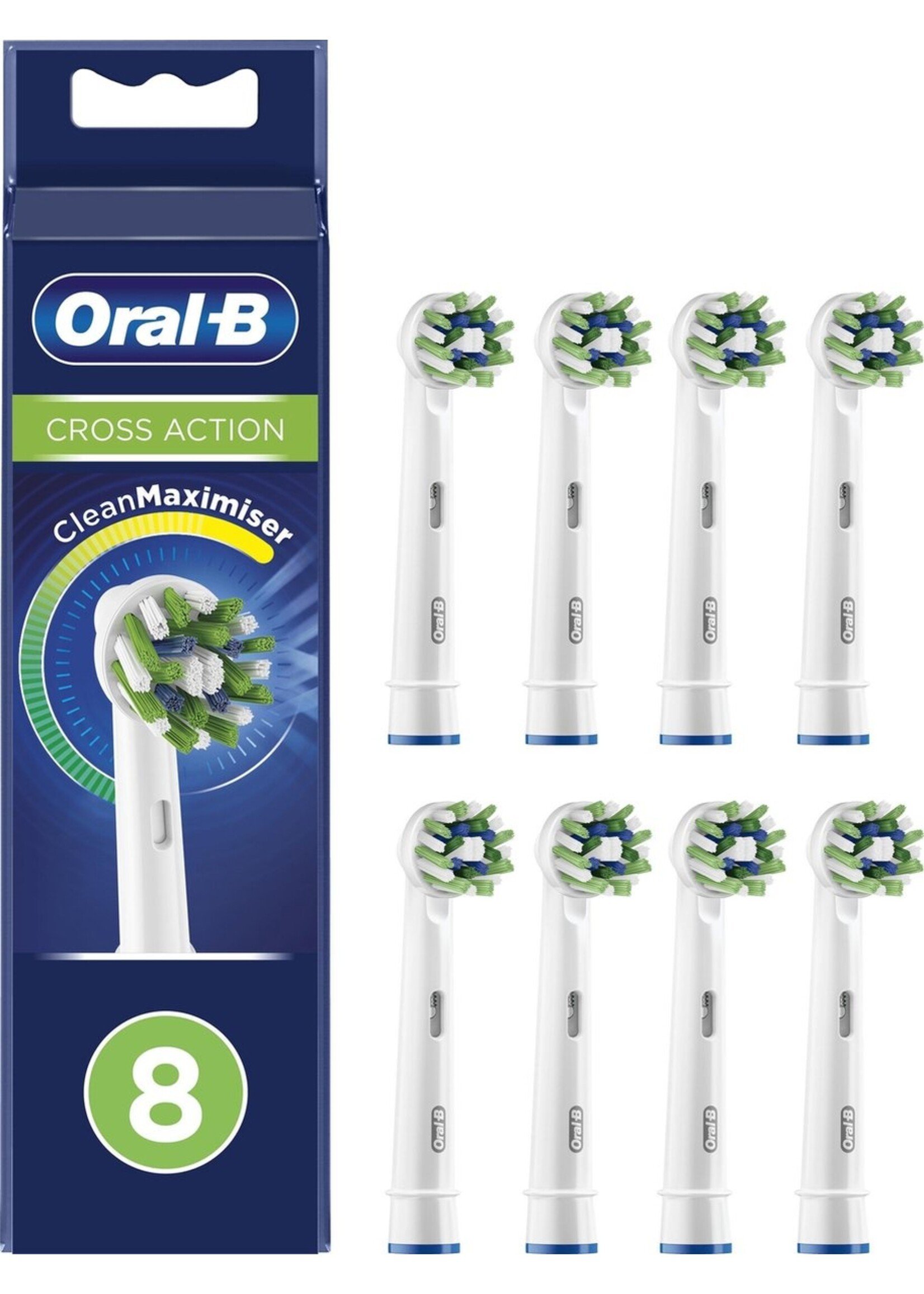 Oralb Braun Oral-B CrossAction - Met CleanMaximiser-technologie - Opzetborstels - 8 Stuks