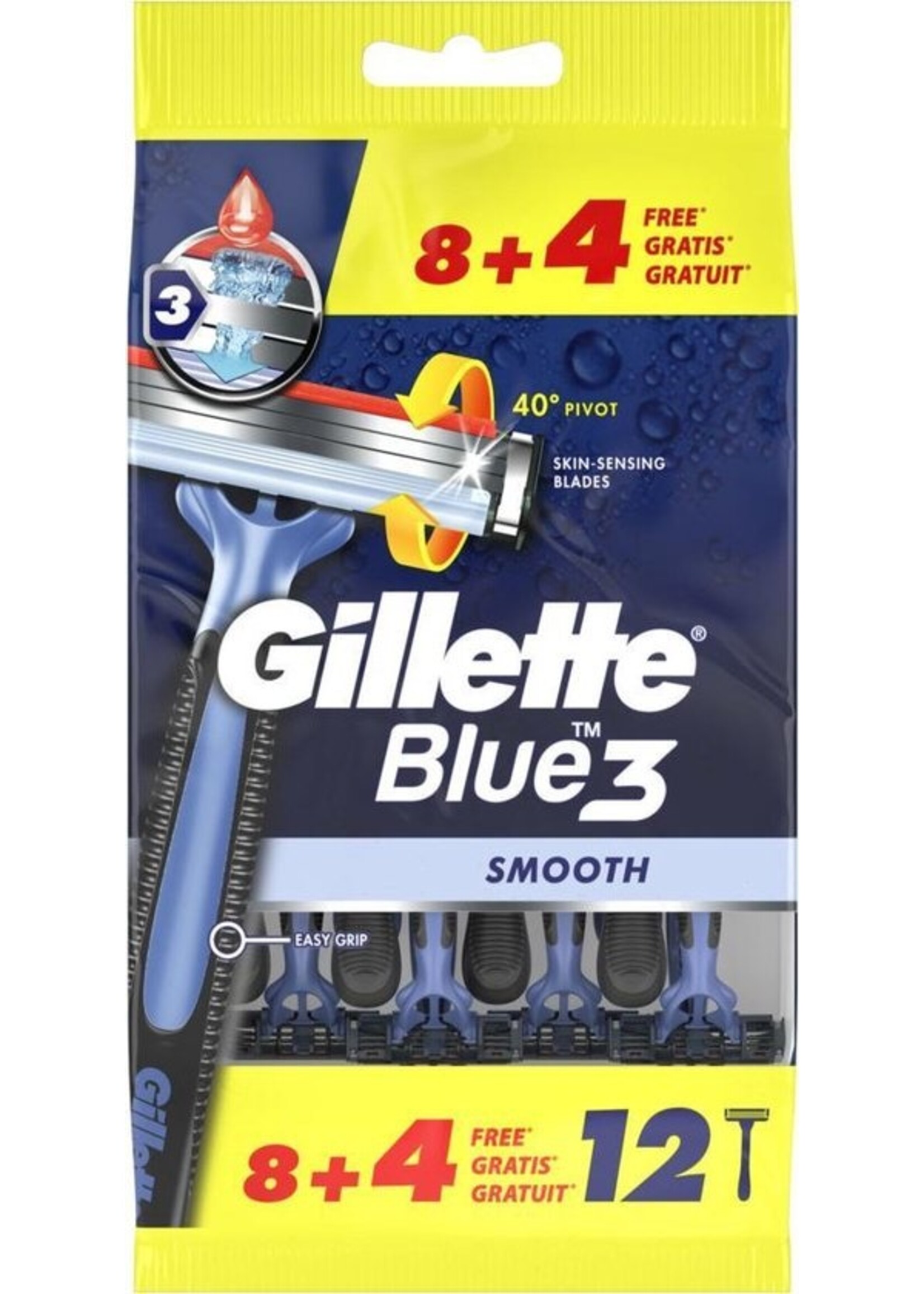 GILLETTE Gillette Blue3  - 8+4 Stuks - Wegwerpscheermesjes