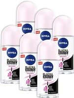 NIVEA Invisible For Black & White Clear - 6 x 50 ml - Voordeelverpakking - Deodorant Roller