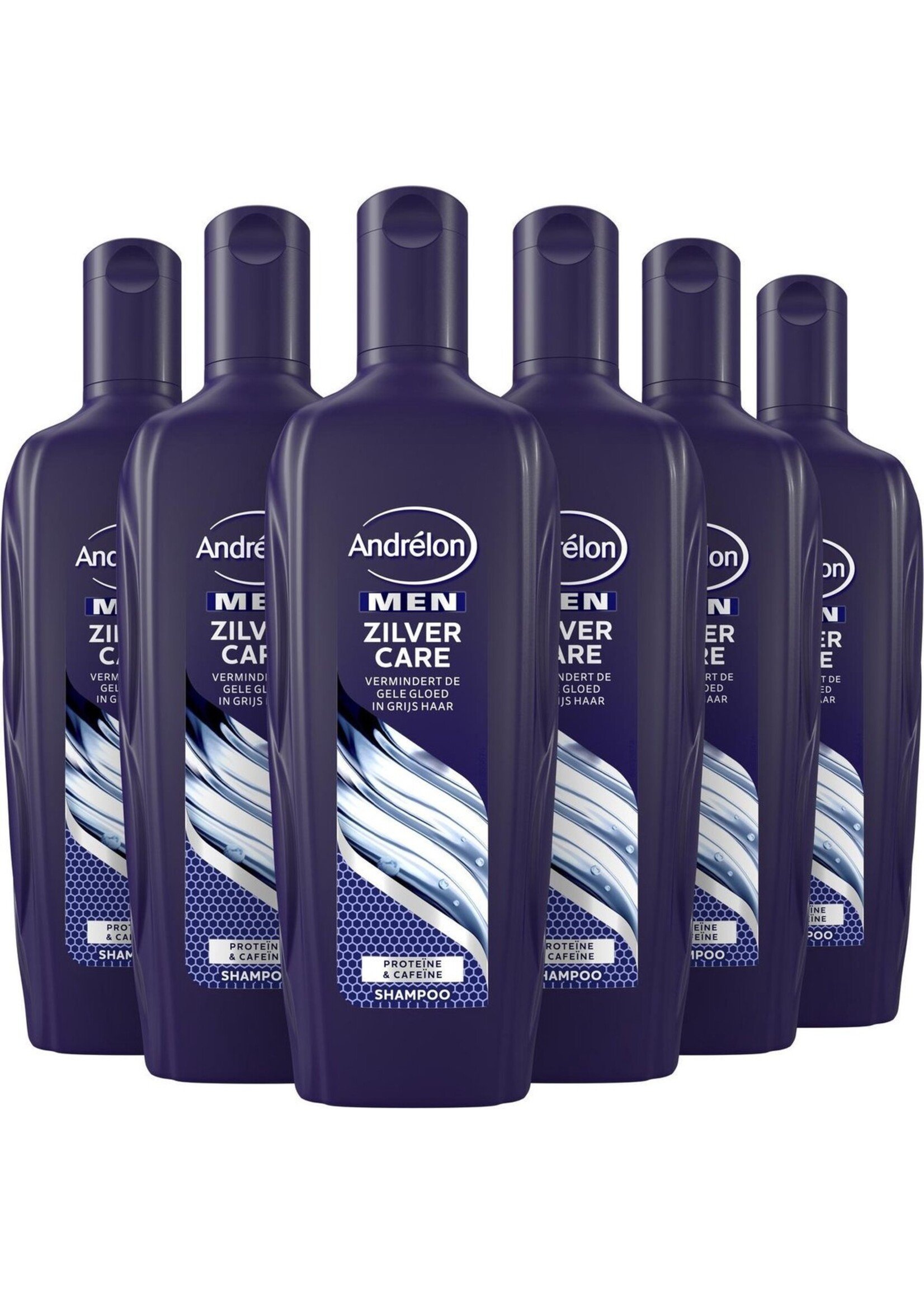 Andrélon Zilver Care Men Shampoo - 6 x 300 ml - Voordeelverpakking