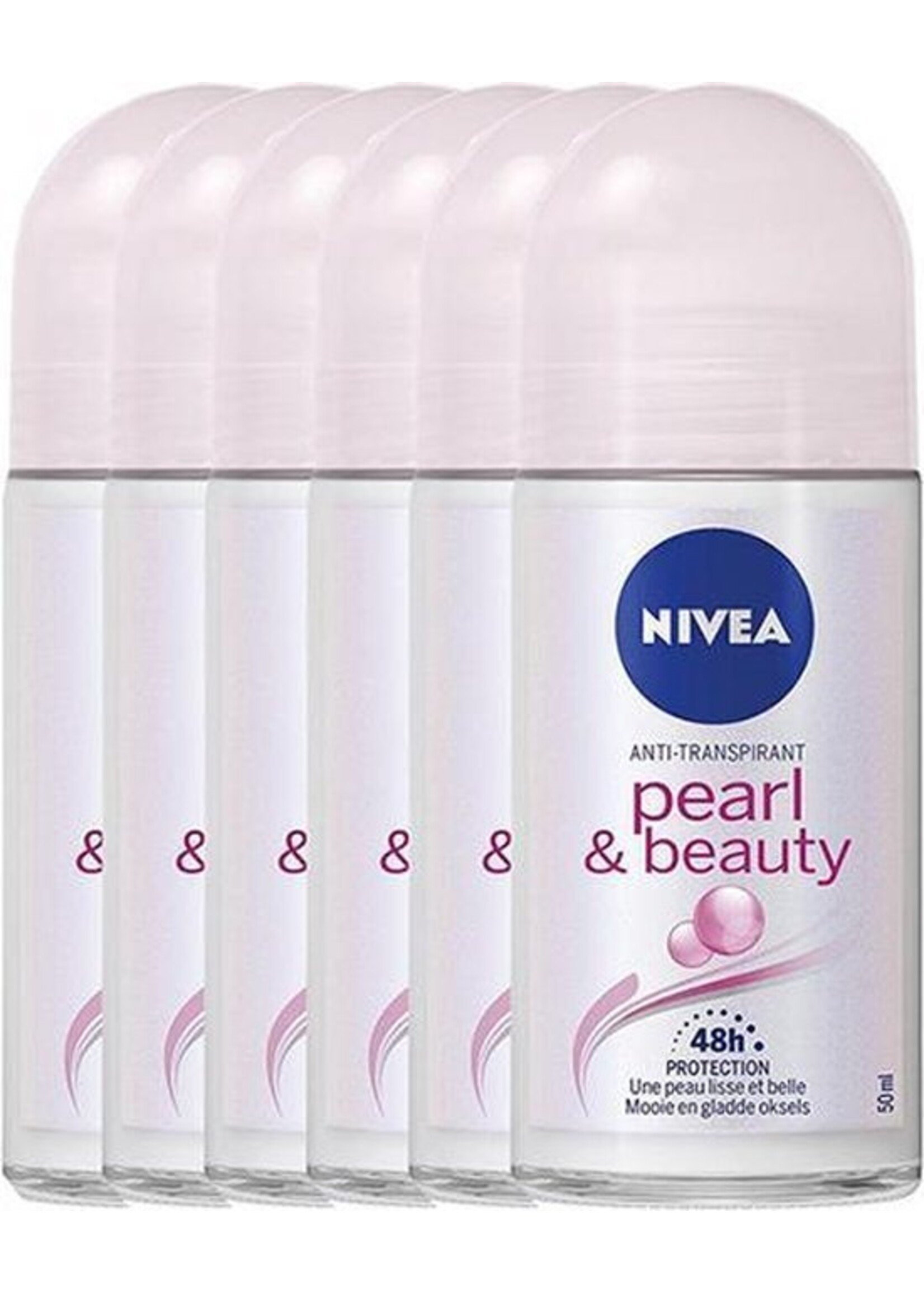 Nivea - Deodorant Roll-On - Pearl & Beauty - 6 x 50ml - Voordeelverpakking