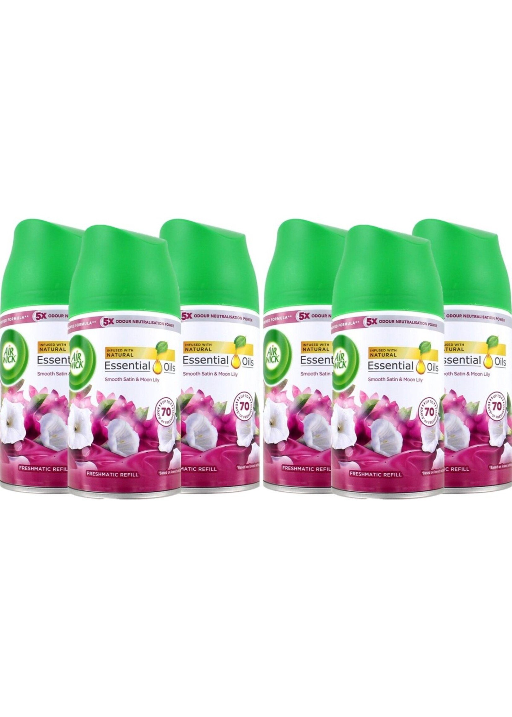 Airwick freshmatic Max smooth satin & moon lily navulling 6x 250 ml