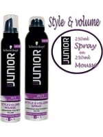 Duo pakket: Junior power Style & volume- Mousse 250ml - 2stuks