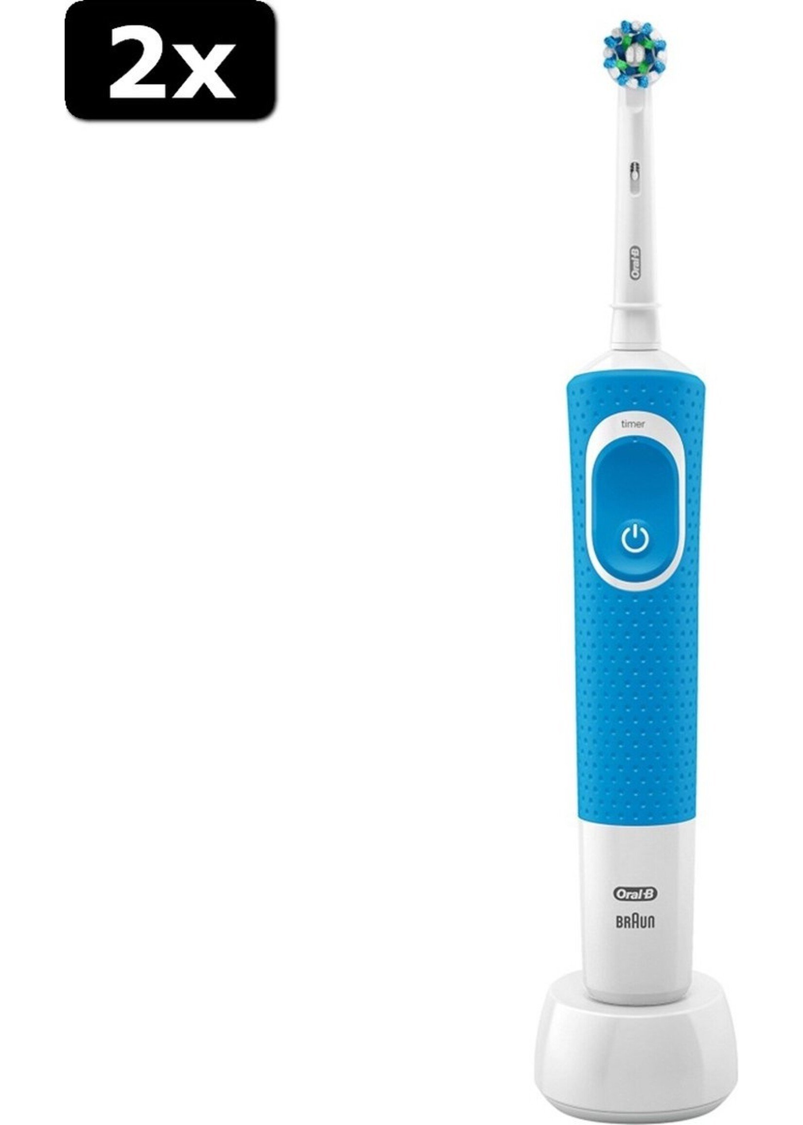 Oralb Braun 2x Oral B Vitality 100 Cross Action Elektrische Tandenborstel Blauw