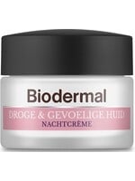 Biodermal Nachtcrème Droge & Gevoelige Huid  - Hydrateert en herstelt - 50ml