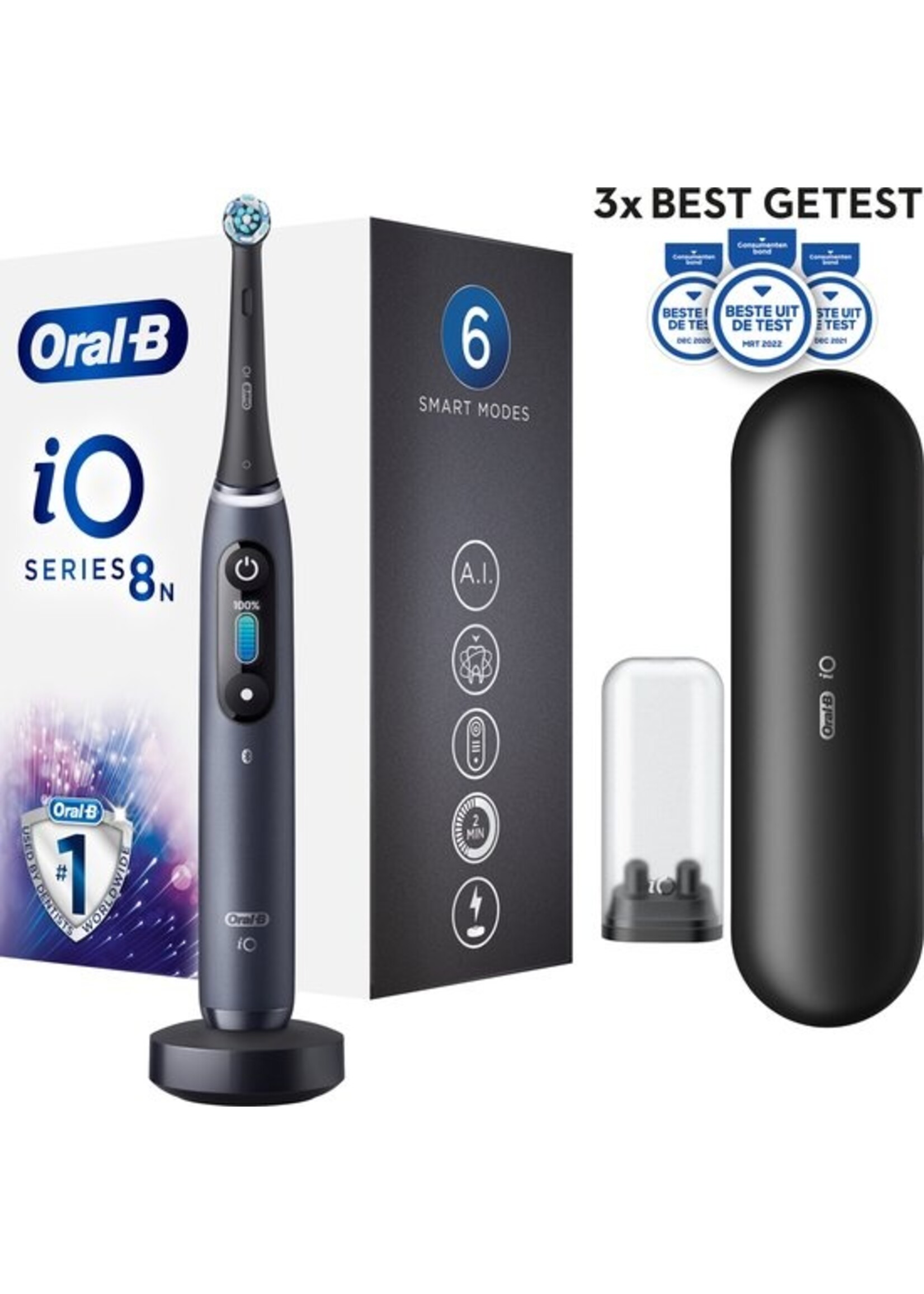 Oralb Braun Oral-B iO 8n - Elektrische Tandenborstel - Zwart