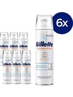 GILLETTE Gillette Skinguard Sensitive Scheergel Mannen - 6 x 200ml Voordeelverpakking