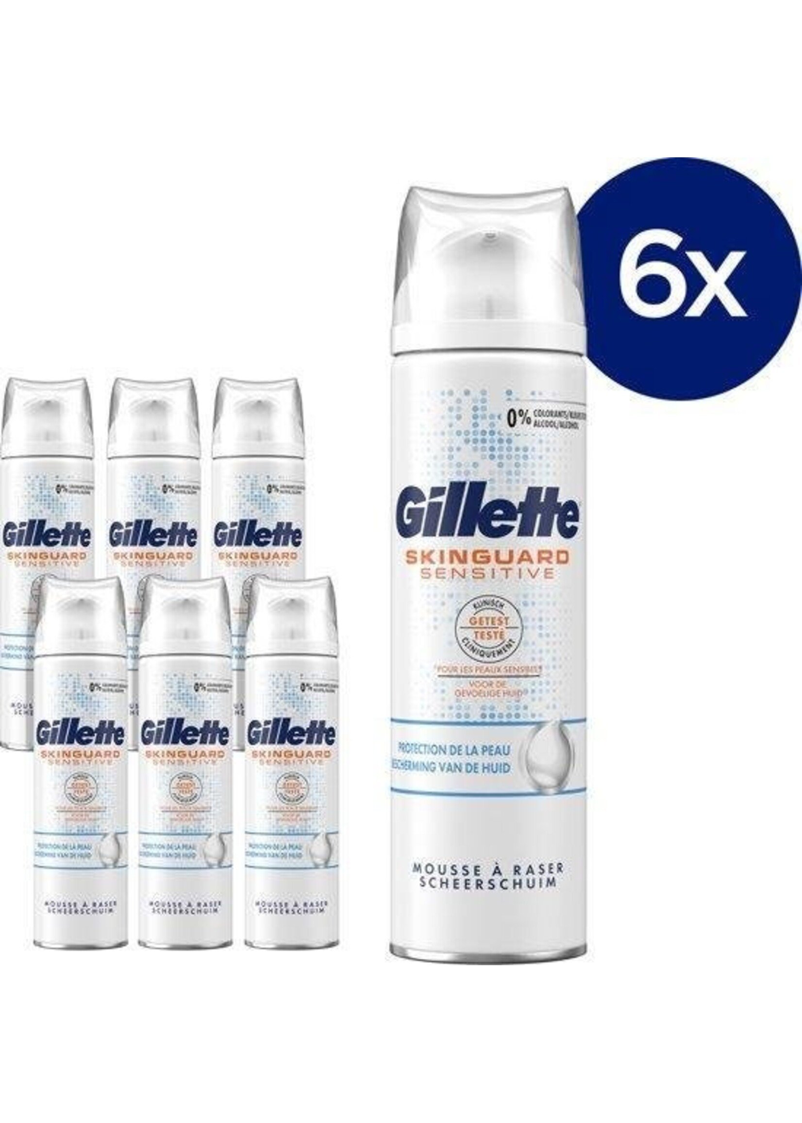 GILLETTE Gillette Skinguard Sensitive Scheergel Mannen - 6 x 200ml Voordeelverpakking