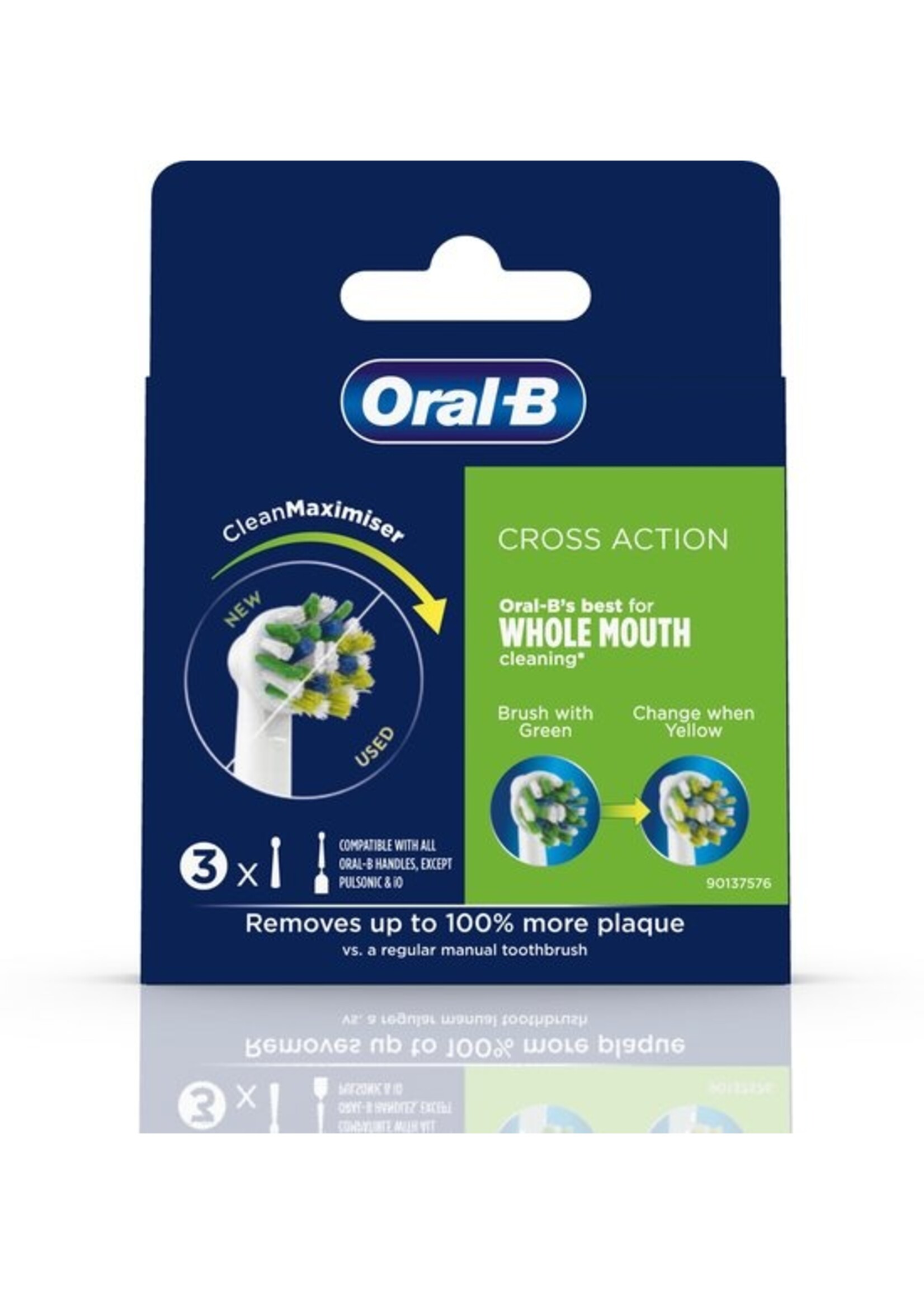 Oralb Braun Oral-B CrossAction Opzetborstel Met CleanMaximiser-technologie, Verpakking Van 3 Stuks