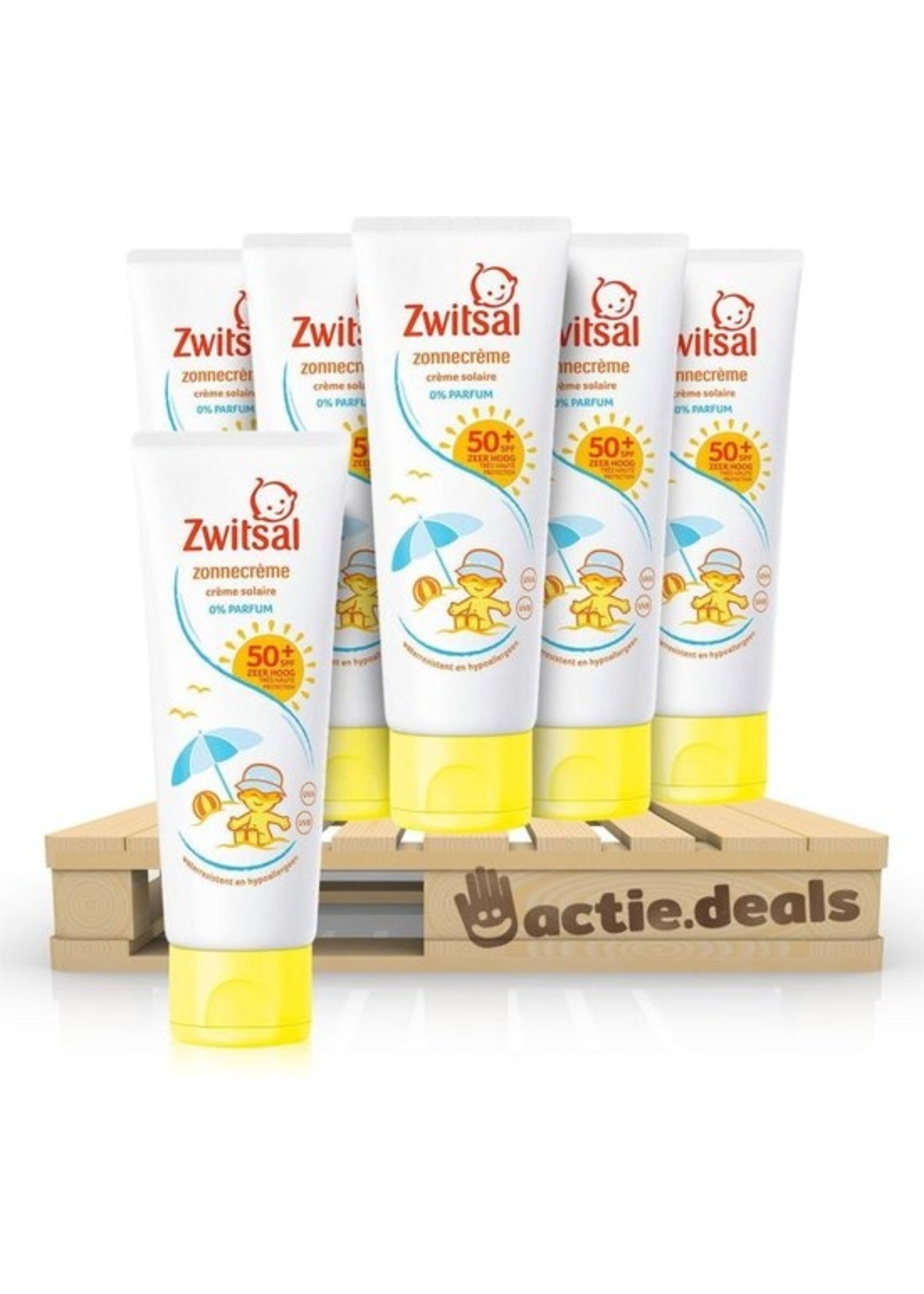 Zwitsal SPF 50+ Parfumvrij Zonnecreme - 6 x 75ml