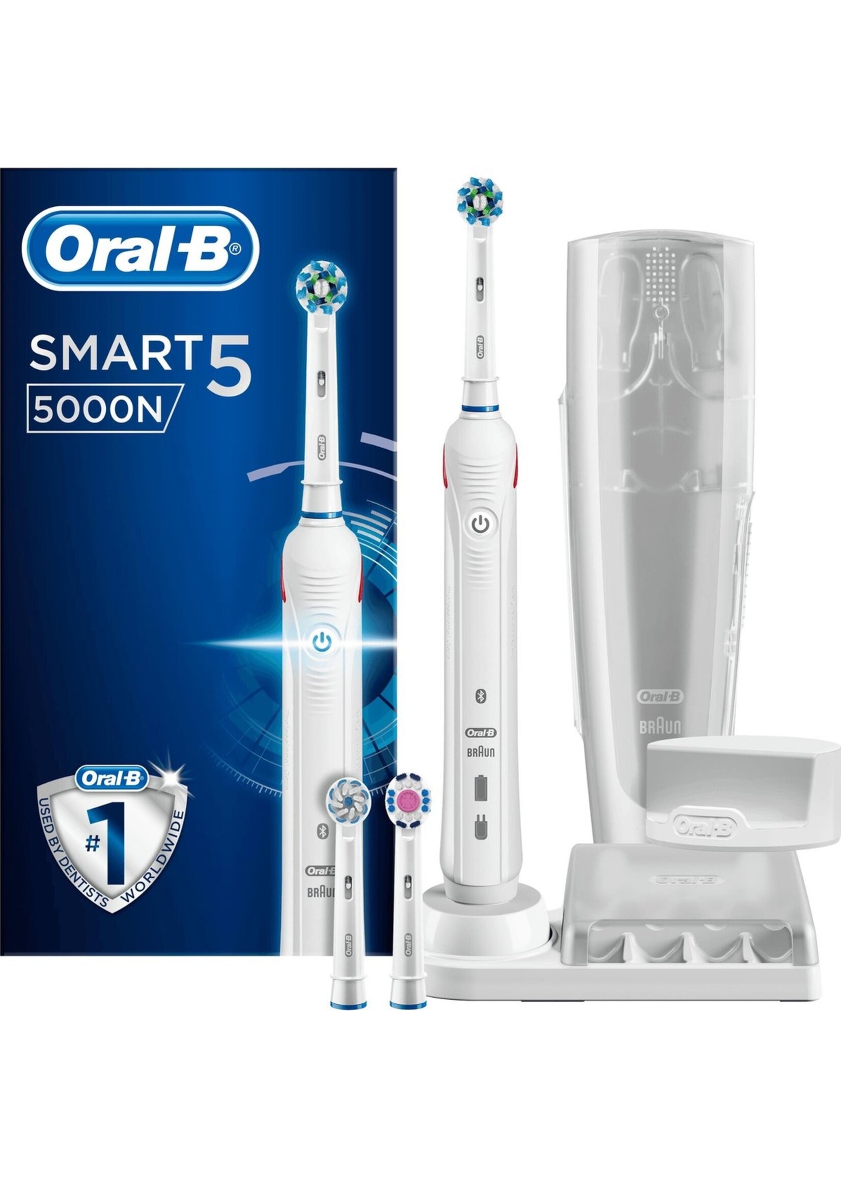 Oralb Braun Oral-B Smart 5 5000 - Wit - Elektrische Tandenborstel - Powered by Braun - 1 Handvat en 3 Opzetborstels